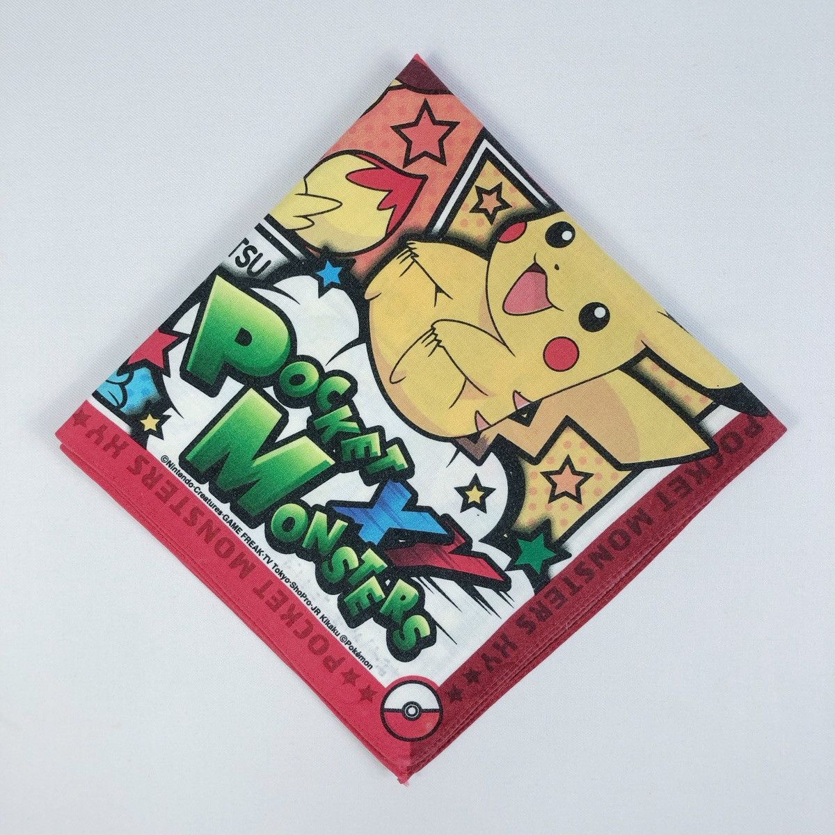 Nintendo × Pokemon × Vintage Rare Nintendo Pokemon Pocket Monster Handkerchief Bandana Size ONE SIZE - 4 Thumbnail