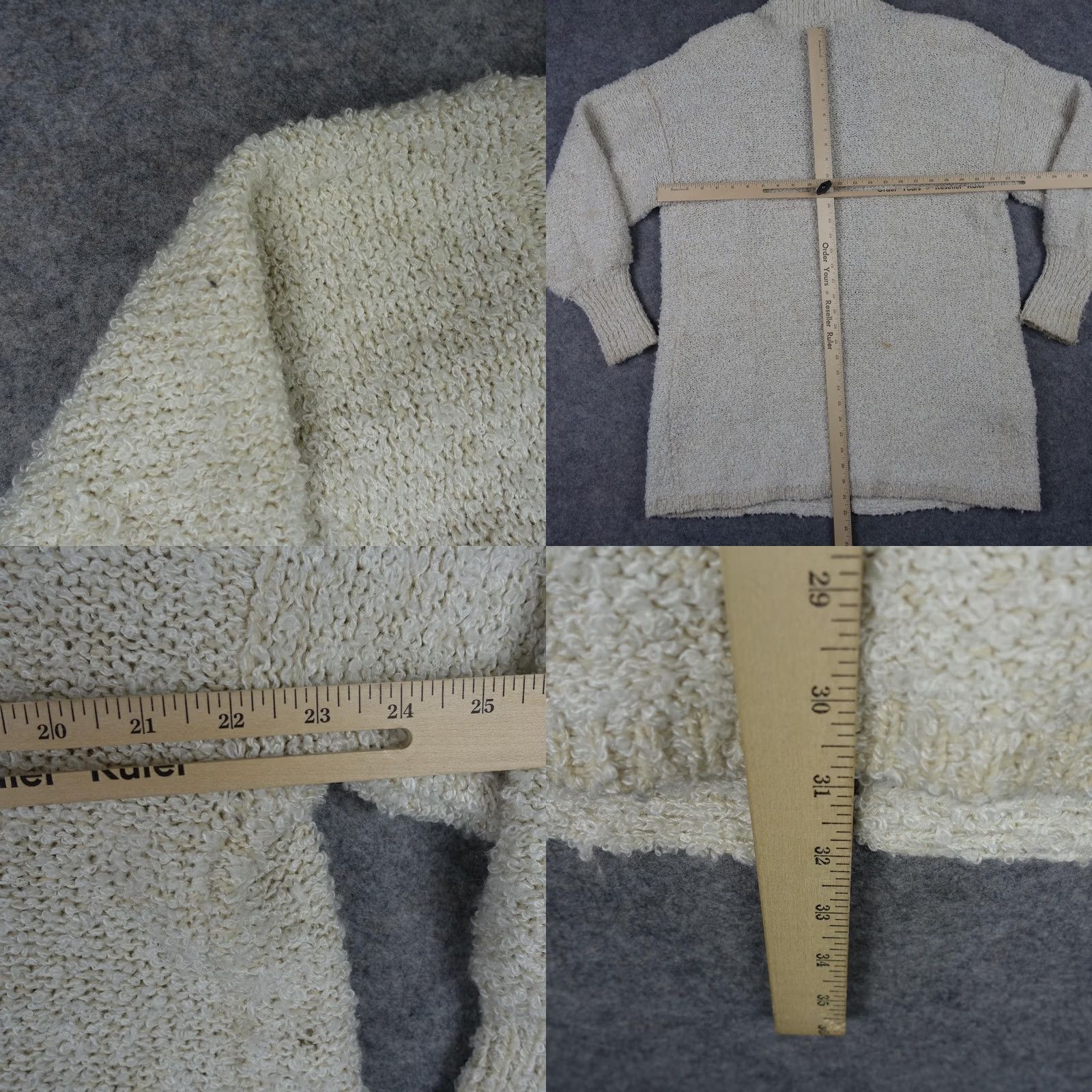 Paige VINTAGE Paige II Sweater Cardigan Womens Large White Chunky Knit Open Pockets Size L / US 10 / IT 46 - 10 Thumbnail