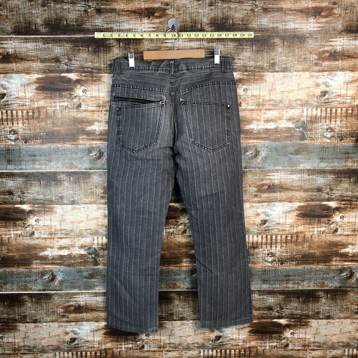 Japanese Brand Skkone Grey stripe cargo Casual Pants #A1434 Size US 32 / EU 48 - 12 Thumbnail