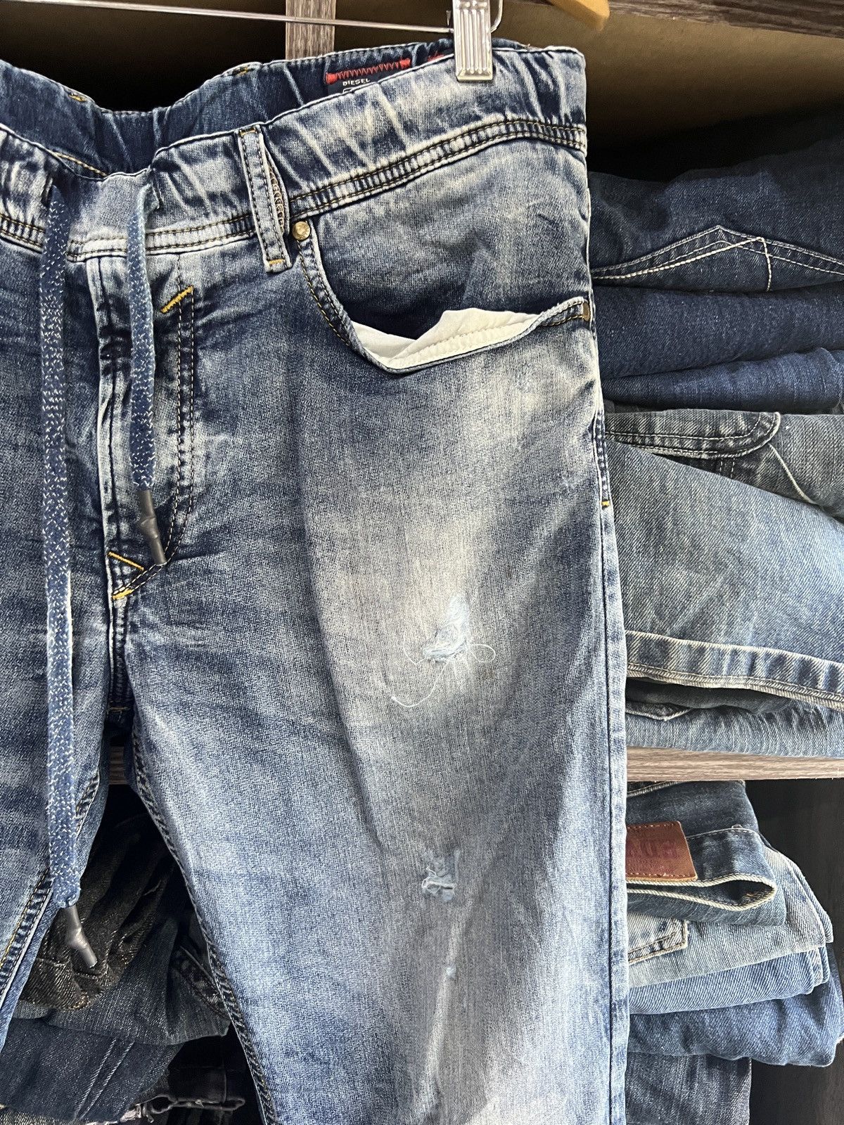 Diesel 🔥Diesel Waykee Distressed Denim Sweatpant Jogger Size US 34 / EU 50 - 8 Thumbnail