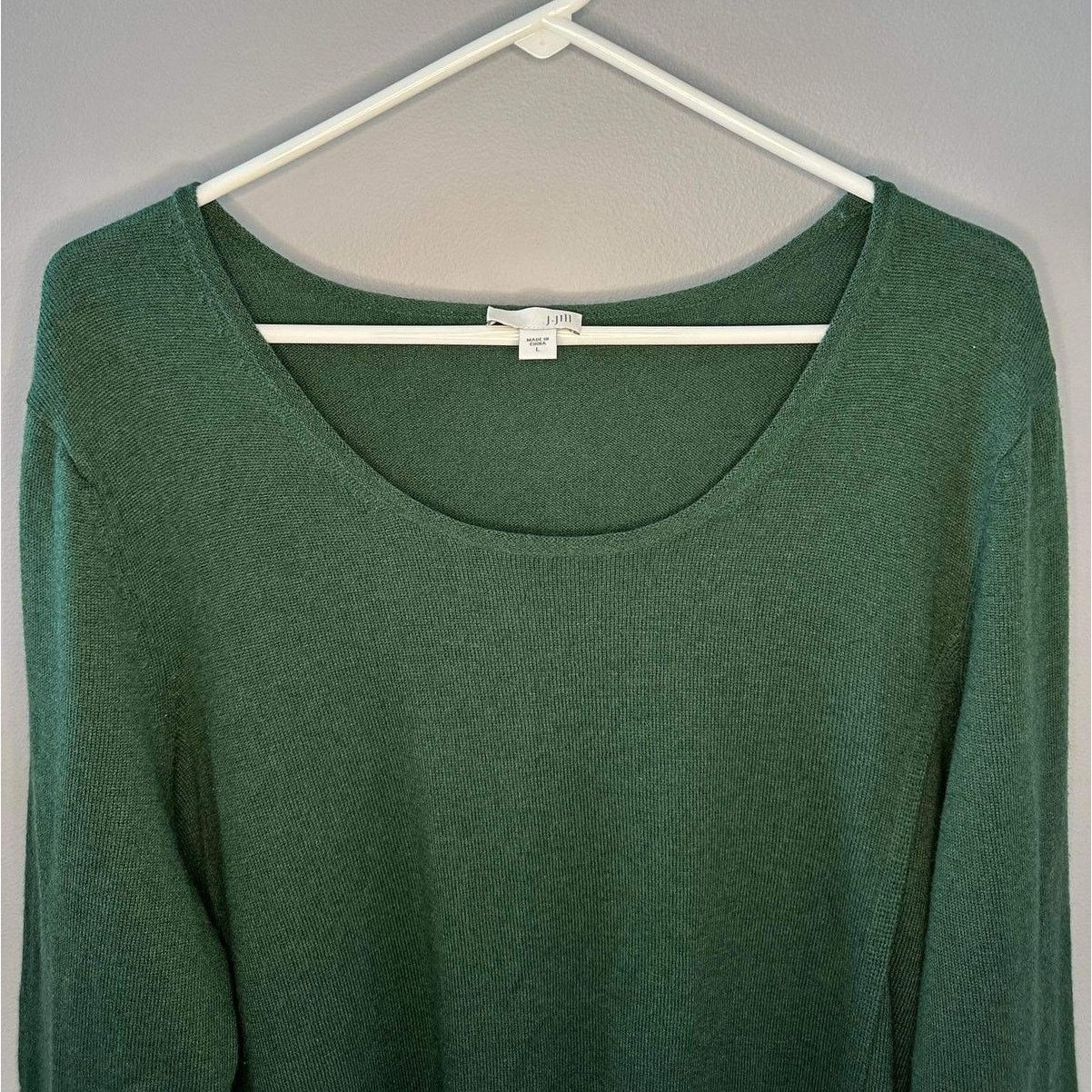 Other J. Jill Long Sleeve Scoop Neck Knit Sweater Forest Green L Size L / US 10 / IT 46 - 5 Thumbnail