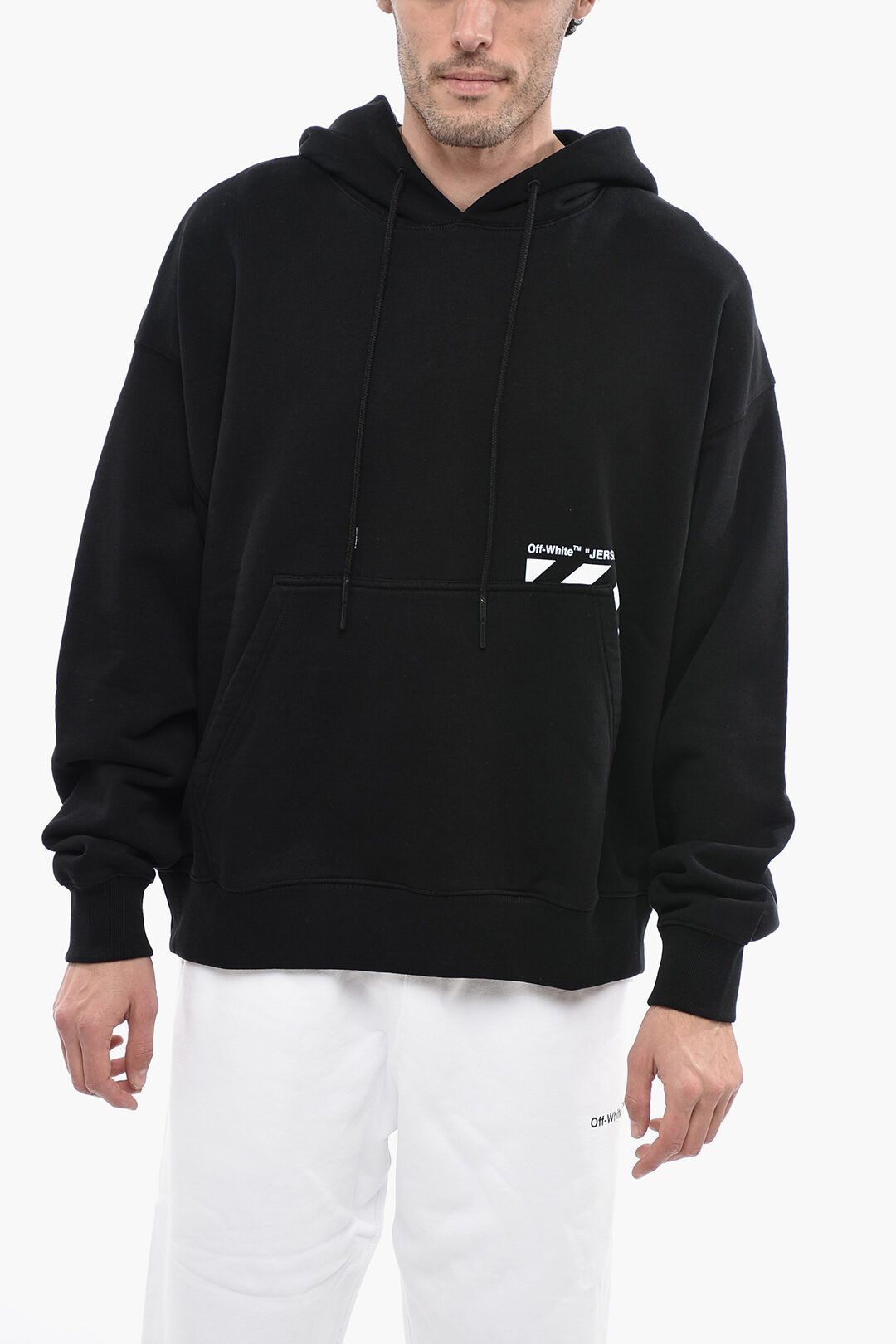 image of Off White Og1Mm0424 Permanent Hoodie In Black, Men's (Size Large)