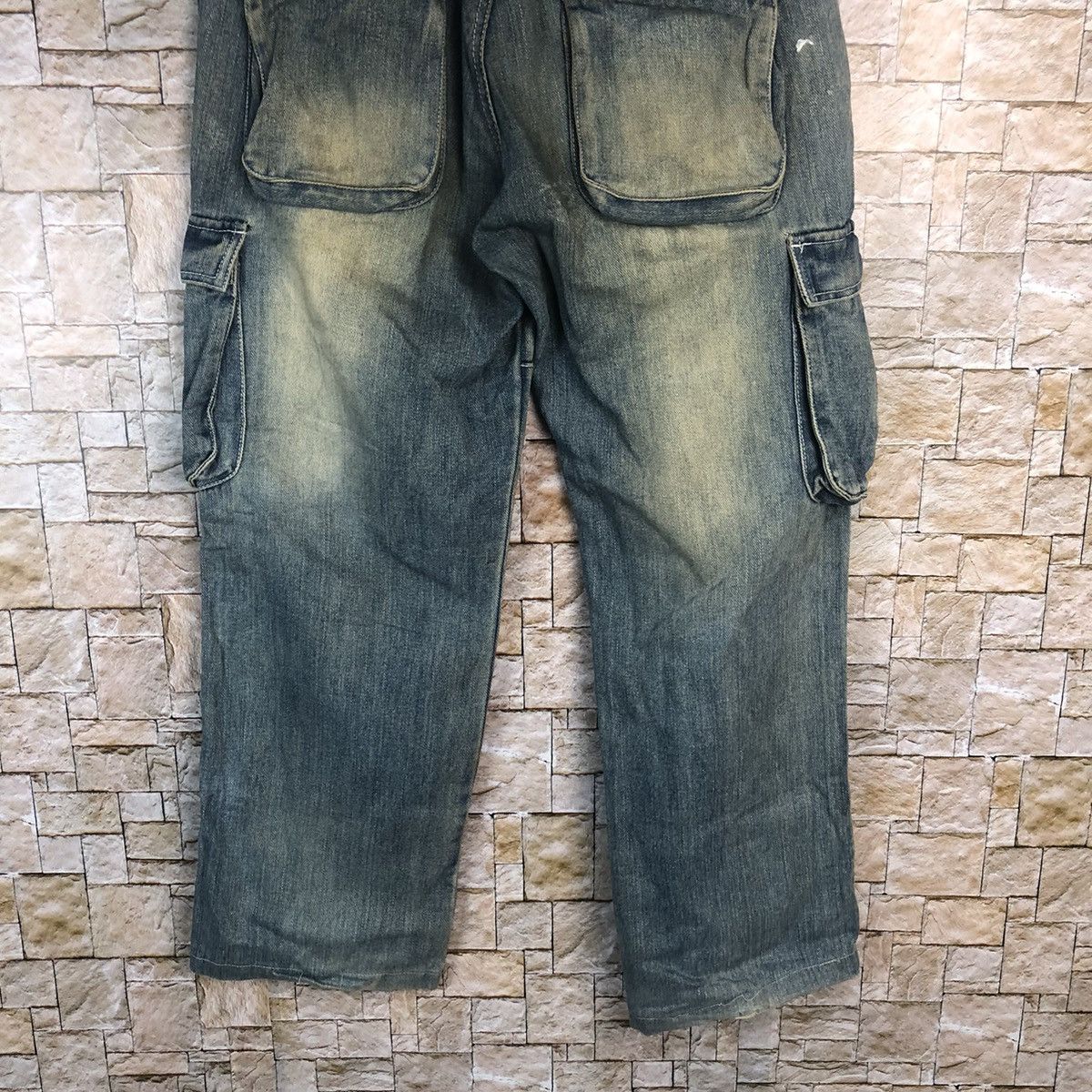 Japanese Brand Japan double knee vtg Denim faded Multipocket Pants #A73 Size US 31 - 19 Thumbnail