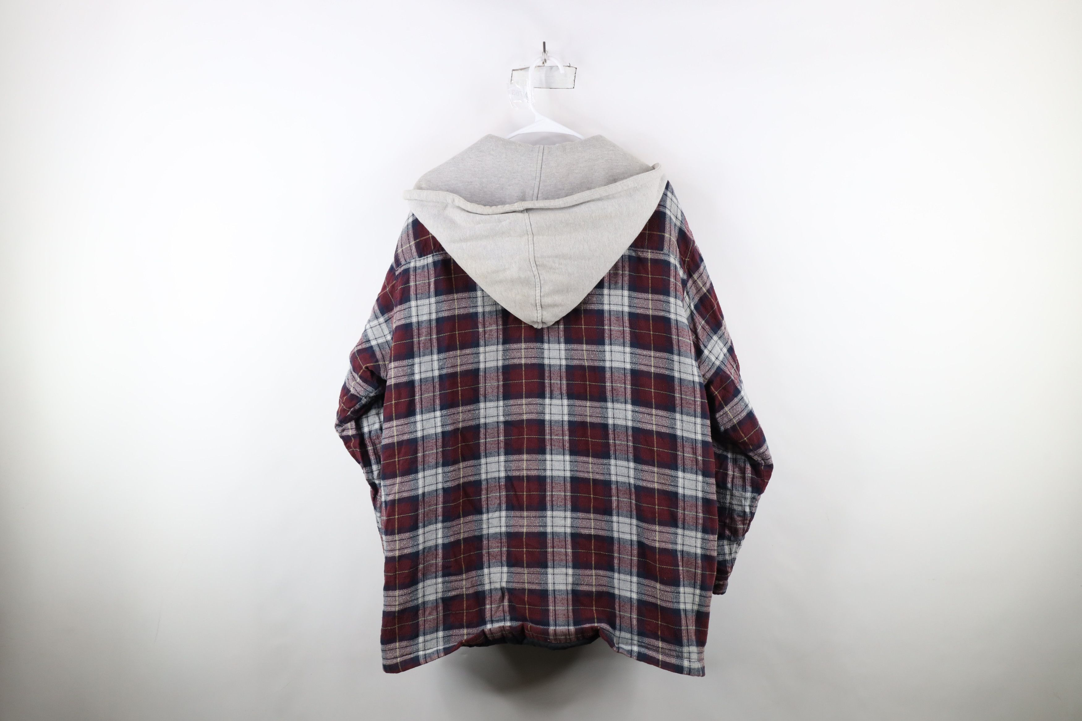 Vintage × Wrangler Vintage Wrangler Hooded Flannel Shirt Jacket Jac Shirt Size US XXL / EU 58 / 5 - 13 Thumbnail
