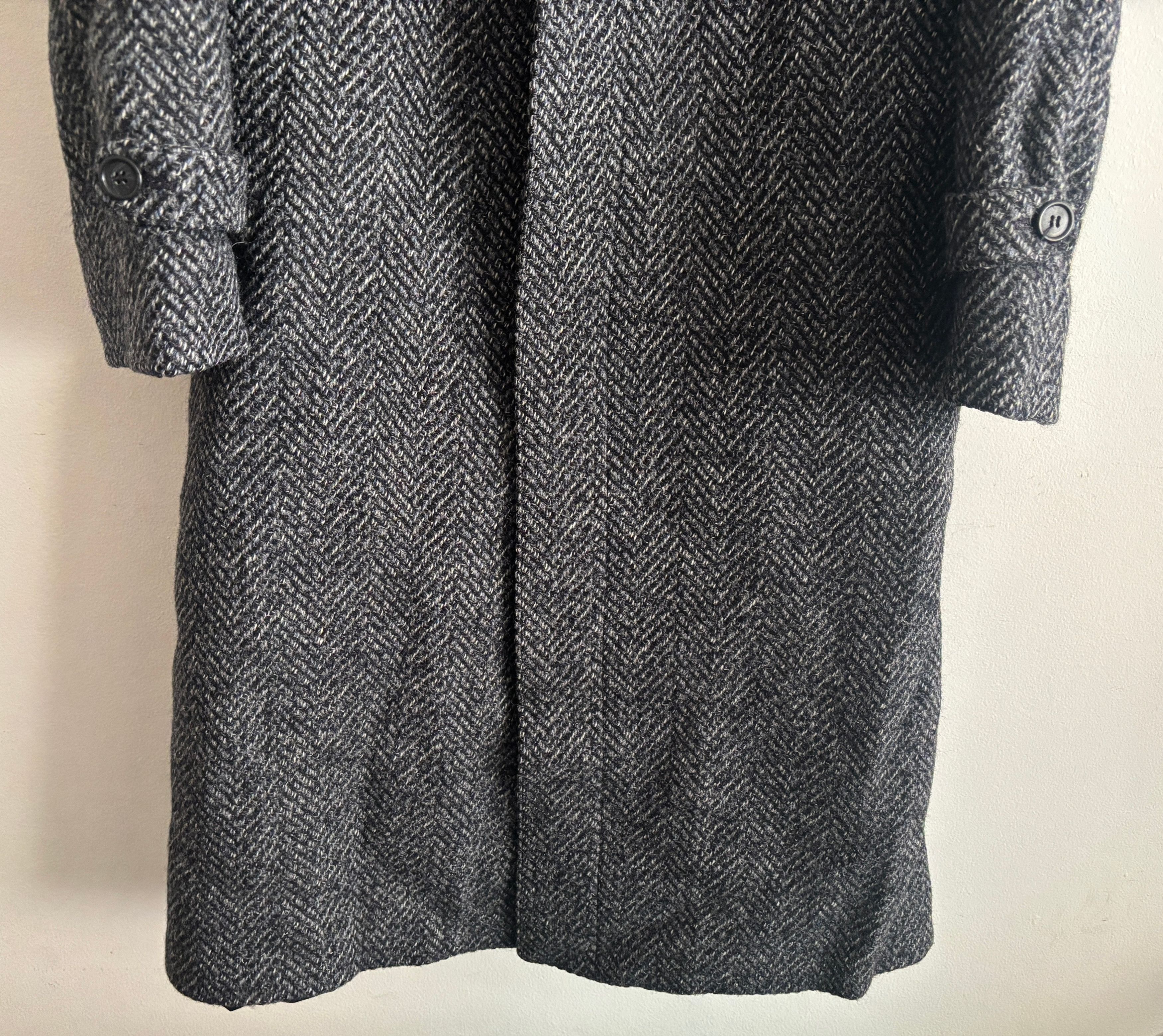 Vintage Haute Rive Paris Herringbone Belted Balmacaan Overcoat Size US M / EU 48-50 / 2 - 11 Thumbnail
