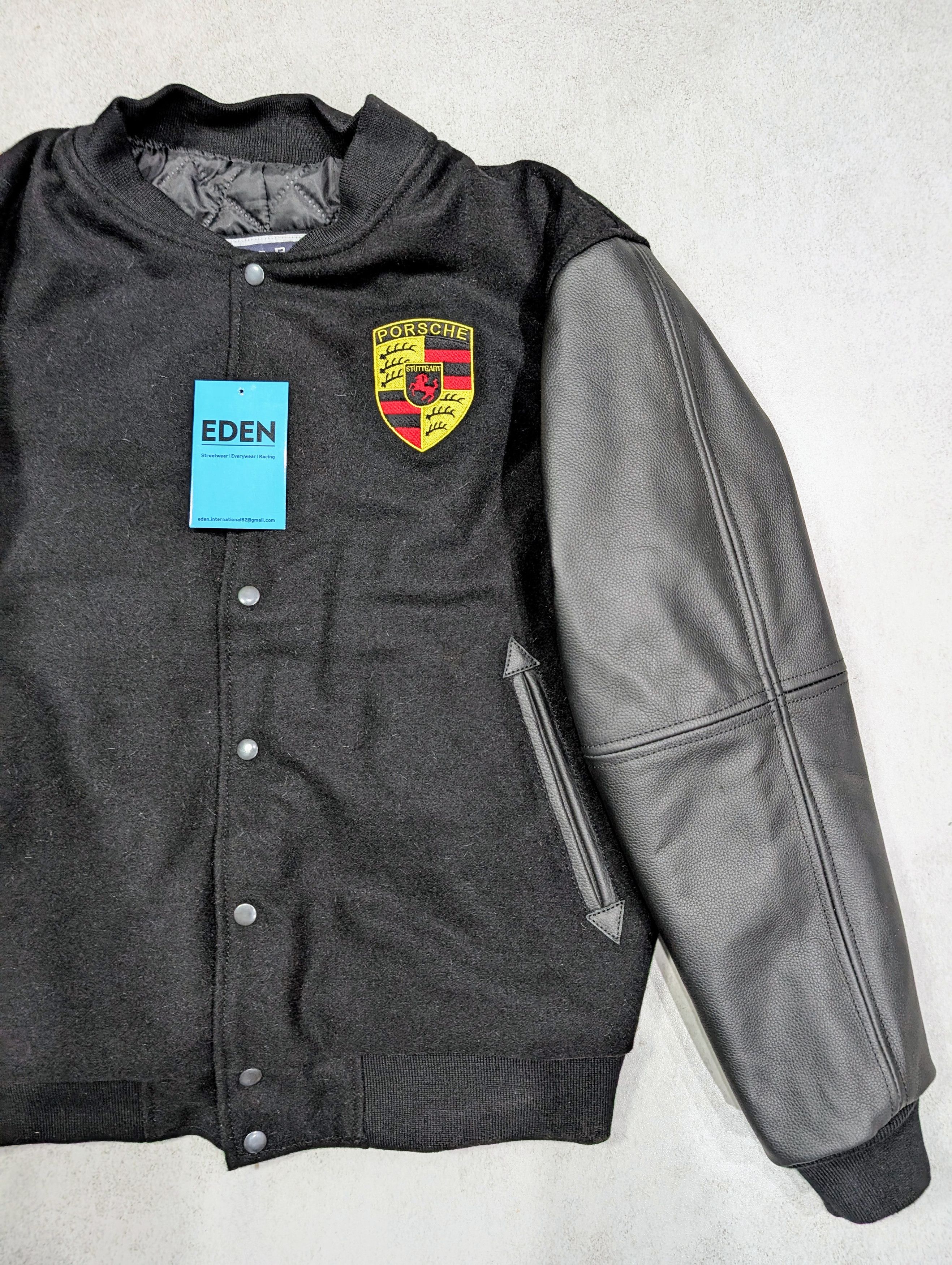 Vintage 🔥 PORSCHE 🔥 RARE VARSITY LEATHER JACKET Size US M / EU 48-50 / 2 - 3 Thumbnail
