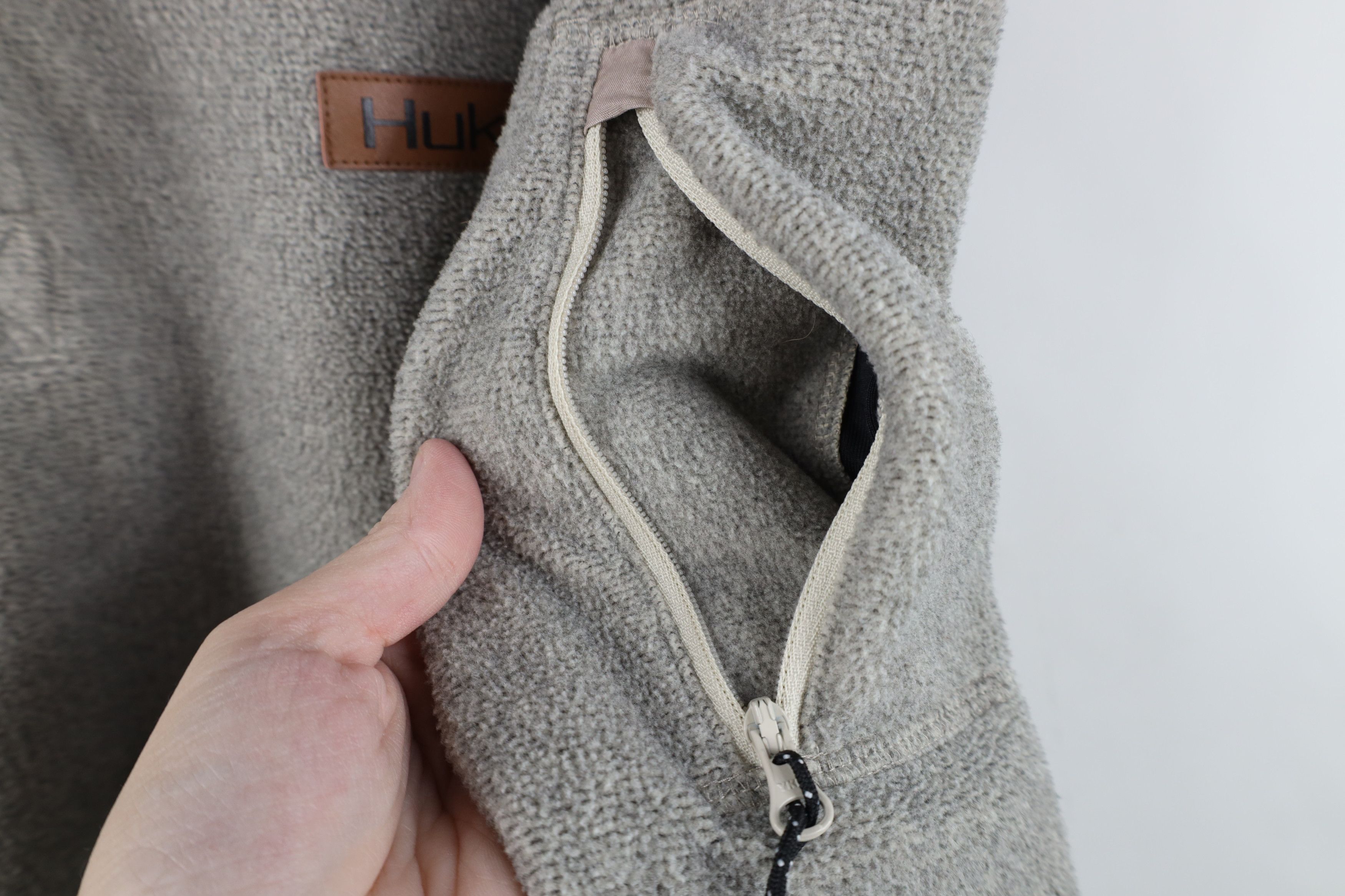Vintage Huk Fishing Spell Snap Button Fleece Pullover Sweater Beige Size US L / EU 52-54 / 3 - 5 Thumbnail