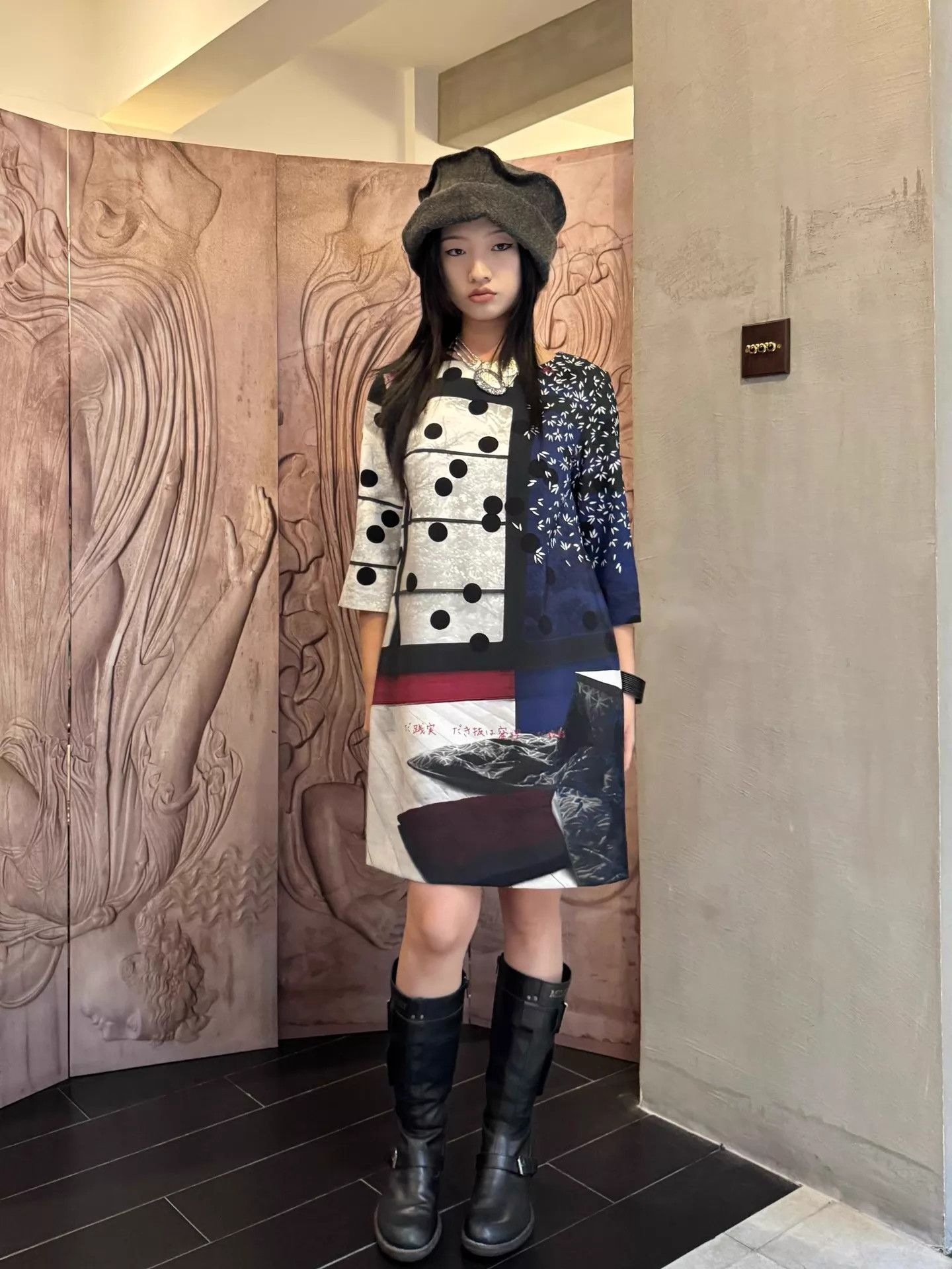 Cop Copine Cop Copine Vtg Wind Print AirCotton 3/4Sleeve Dress 36 Size XS / US 0-2 / IT 36-38 - 2 Thumbnail