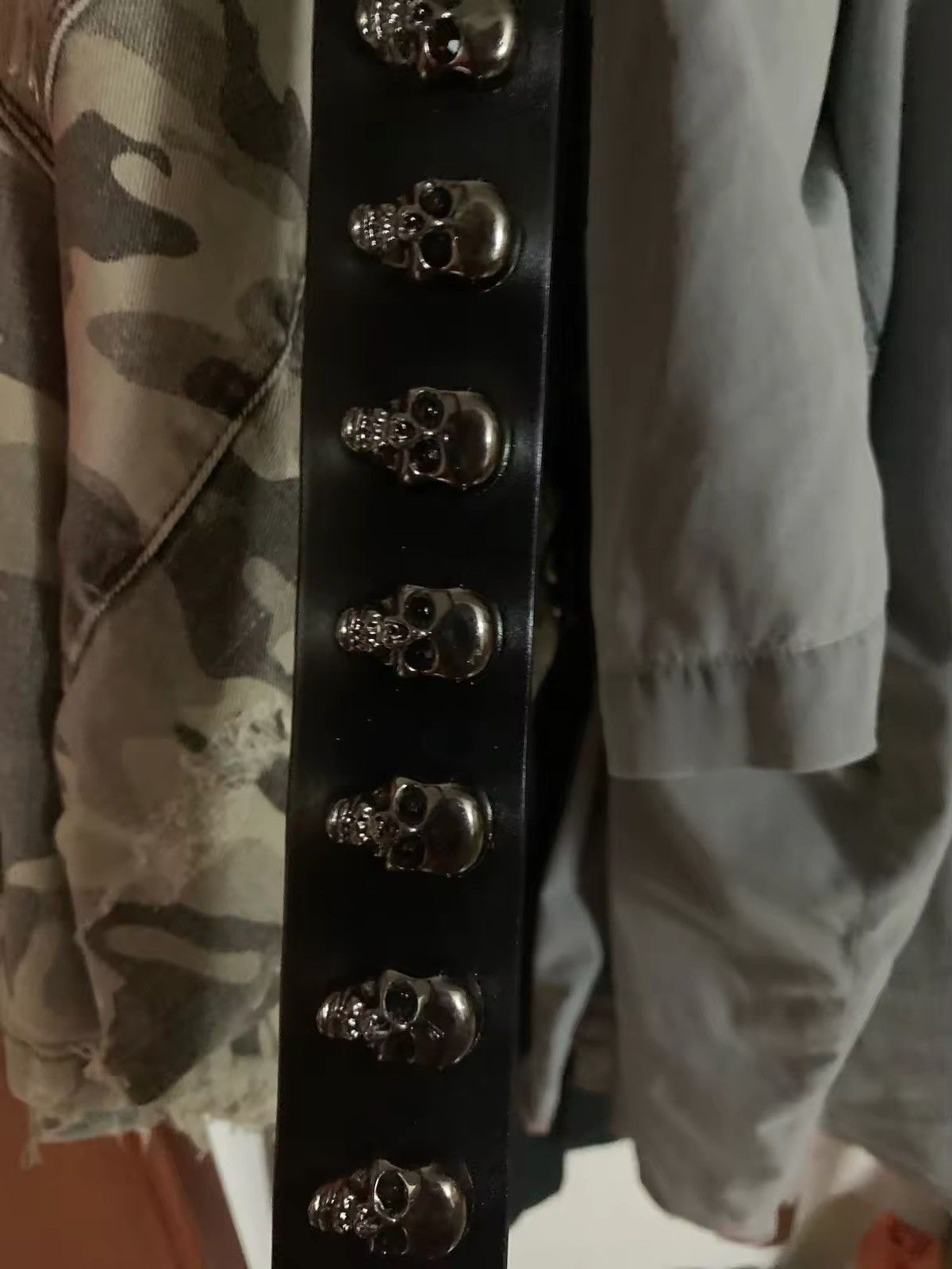 Leather Skull Studded Punk VS Cowboy Belts Size ONE SIZE - 4 Thumbnail