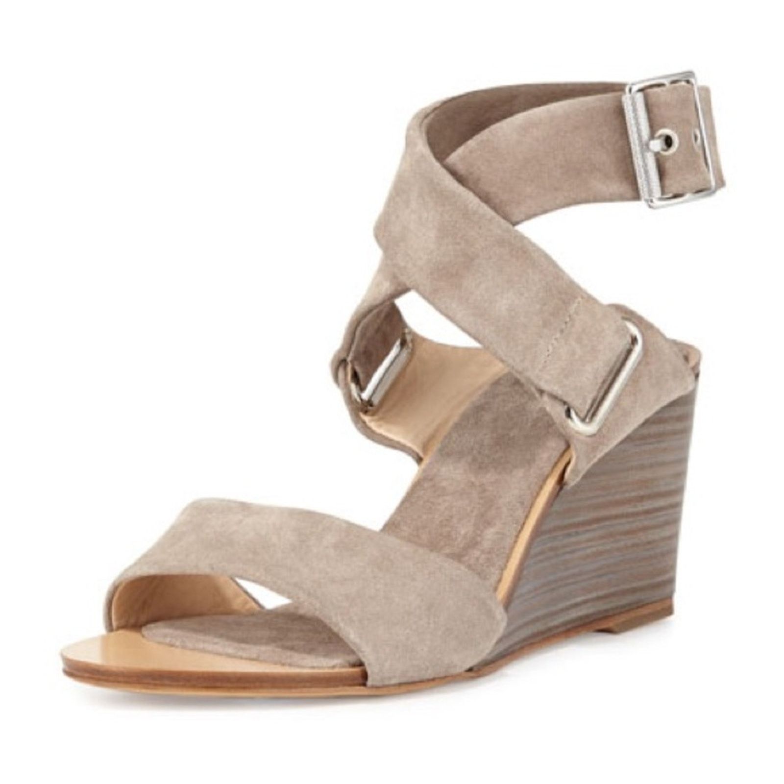 Rag & Bone NEW! rag & bone DAMIAN Wedge 39.5 Gray Leather Heels Sandal Size US 8.5 / IT 38.5 - 14 Thumbnail