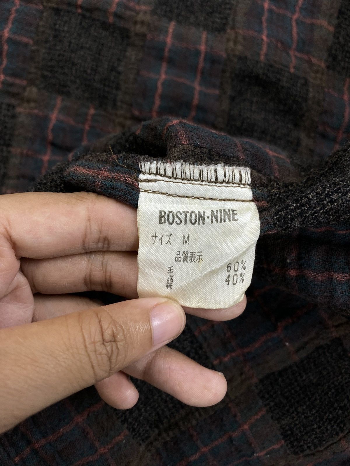 Issey Miyake × Japanese Brand Vintage Boston-Nine Patchwork Plaid Pattern Wool Jacket Size US M / EU 48-50 / 2 - 9 Thumbnail