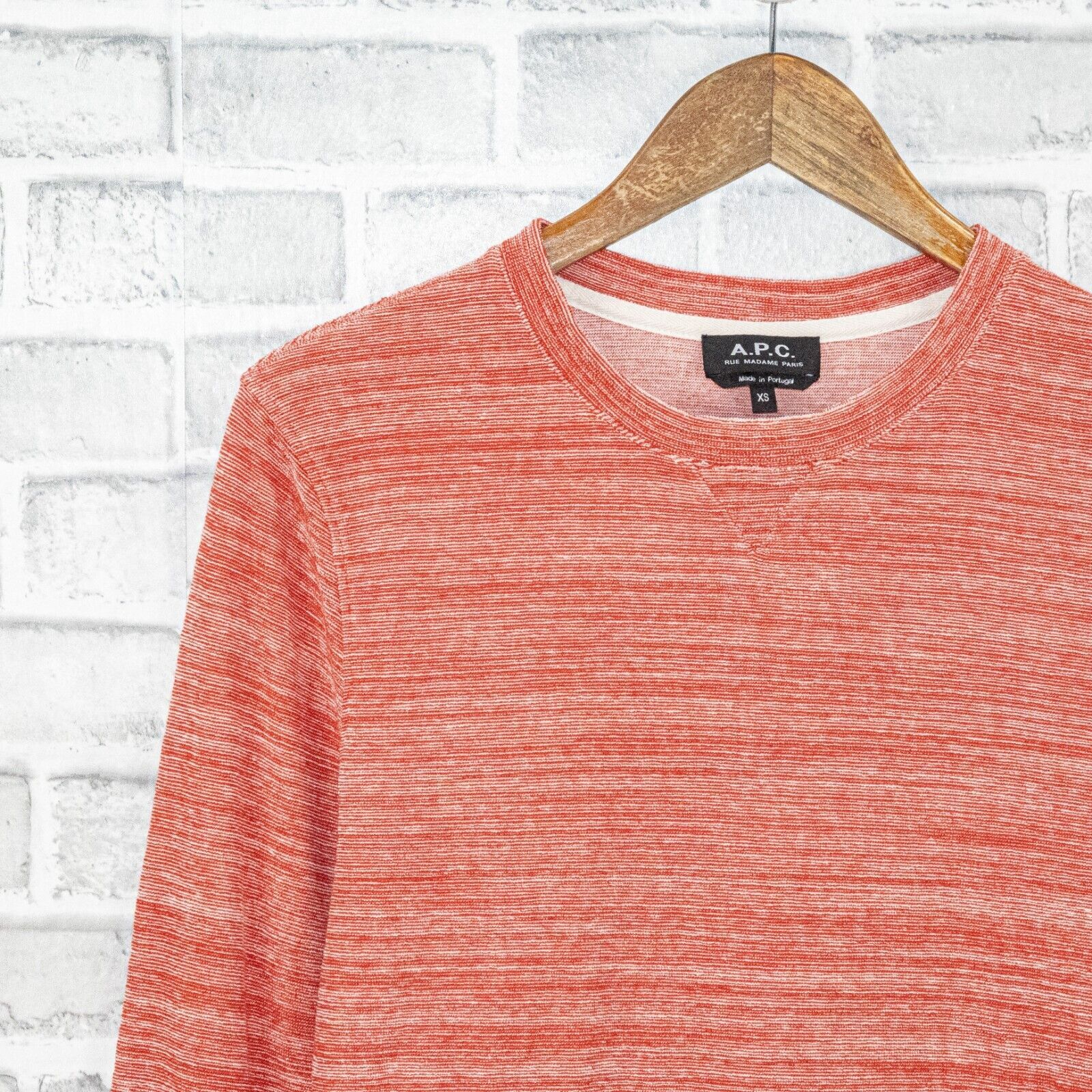 A.P.C. A.P.C. Textured Cotton Crew Neck Pullover Sweater in Coral Size US XS / EU 42 / 0 - 4 Thumbnail