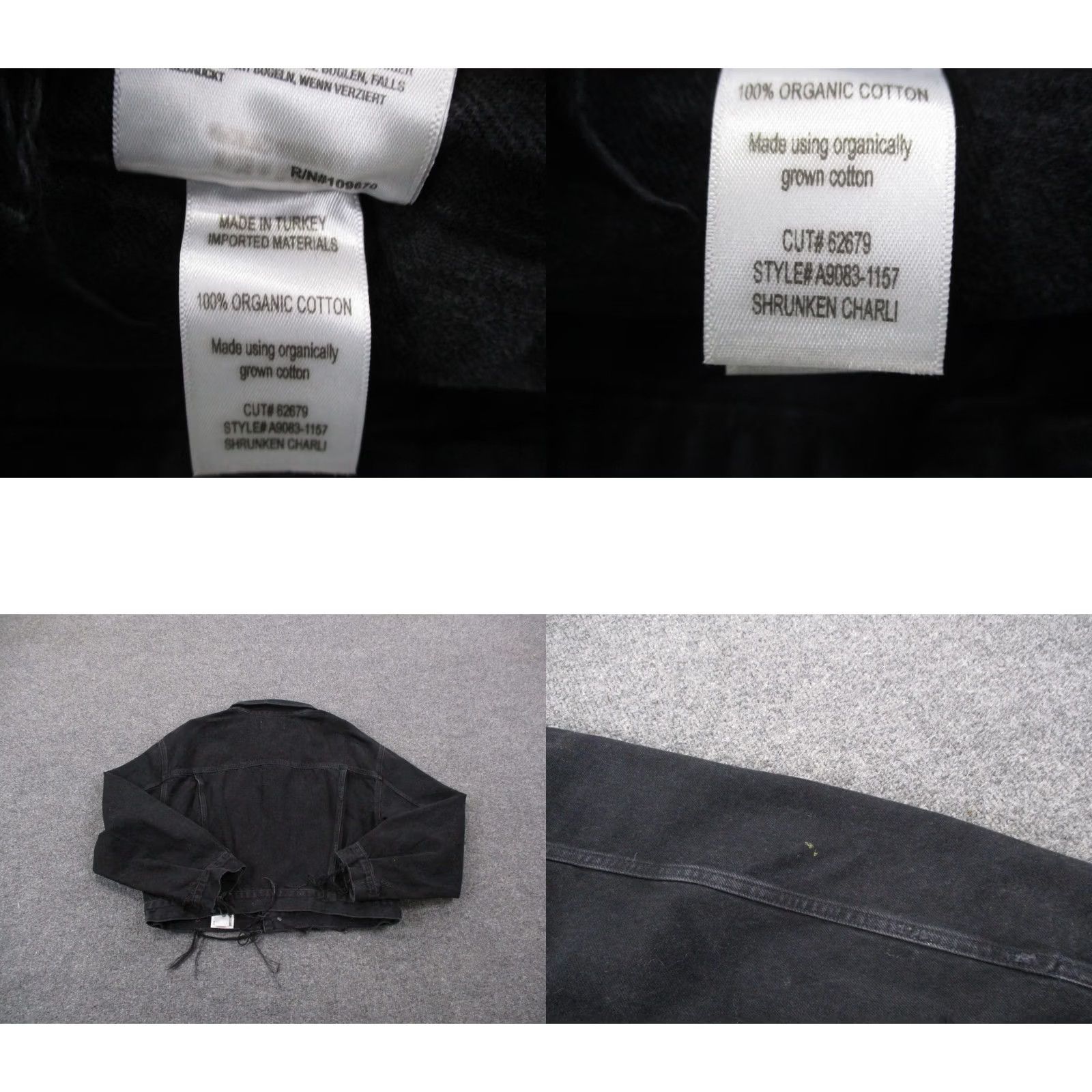 Agolde AGOLDE Jacket Womens M Black Charli Denim Trucker Workwear Outdoor Cropped Shirt Size 28" / US 6 / IT 42 - 8 Thumbnail