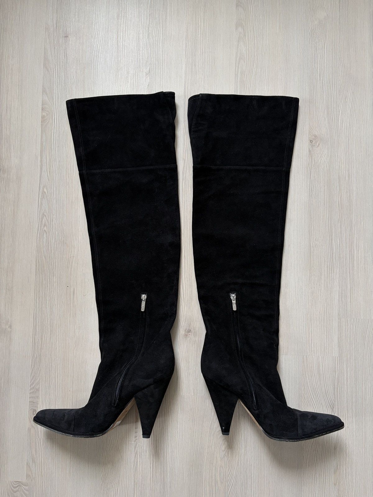 Sergio Rossi Sergio Rossi Knee High Boots Black Suede Size US 10 / IT 40 - 3 Thumbnail