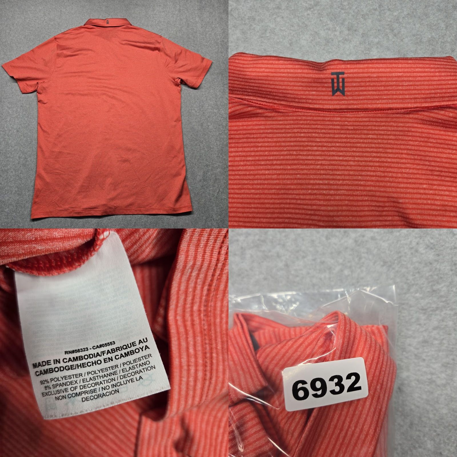 Nike Nike Tiger Woods Collection Polo Mens XL Red Micro Stripe Dri Fit Golf Size US XL / EU 56 / 4 - 10 Thumbnail