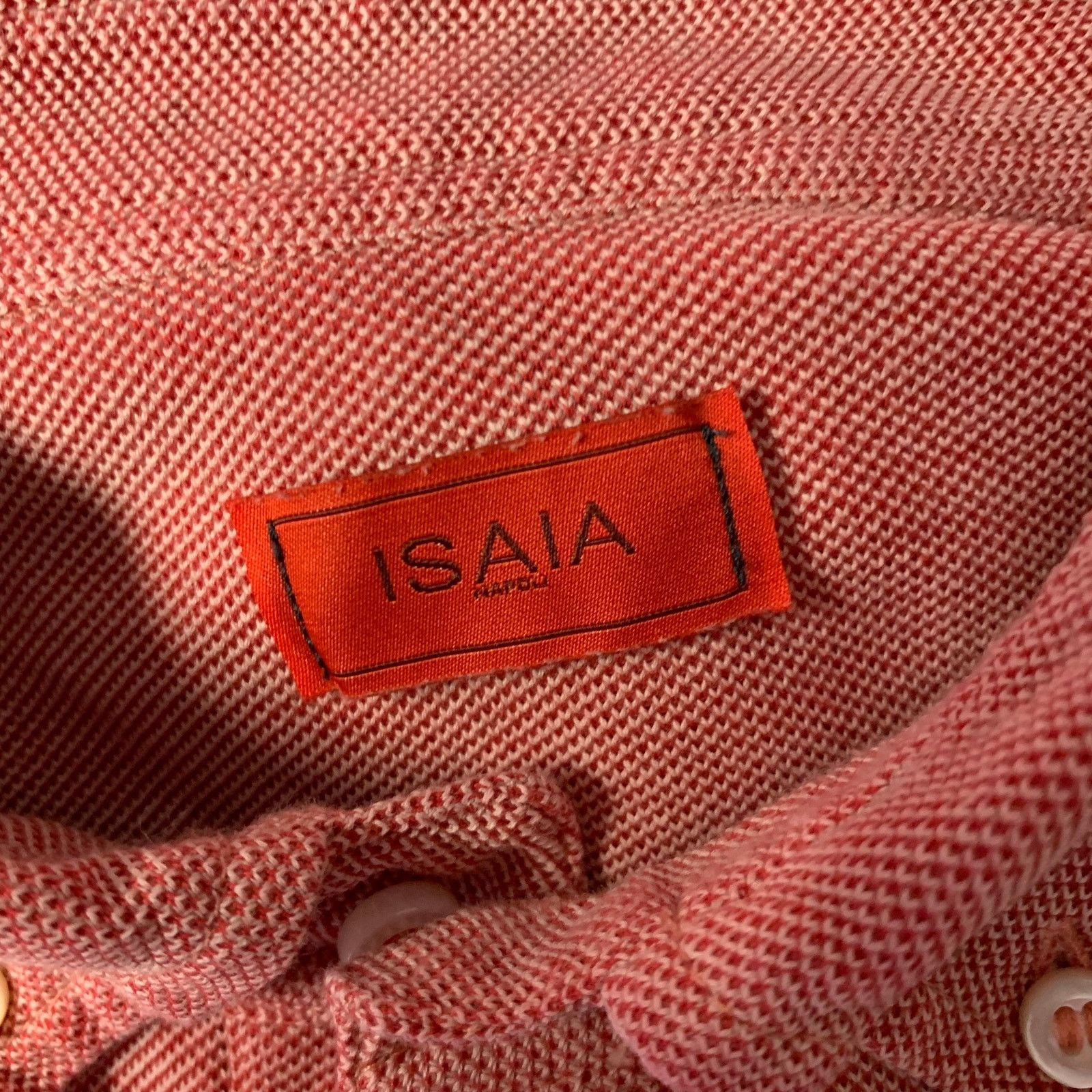 Isaia ISAIA Size XL Red White Nailhead Cotton Button Down Polo Size US XL / EU 56 / 4 - 4 Thumbnail