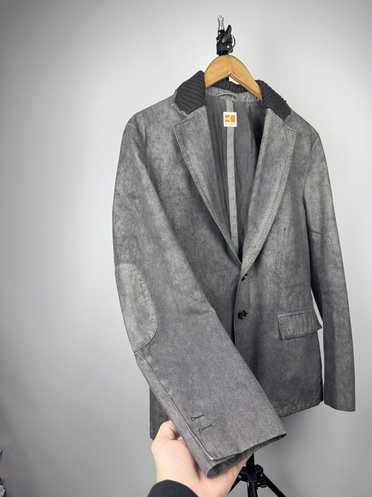 Hugo Boss 00s Luxury Boss Orange Washed Grey Casual Tailored Blazer M Size 38R - 6 Thumbnail