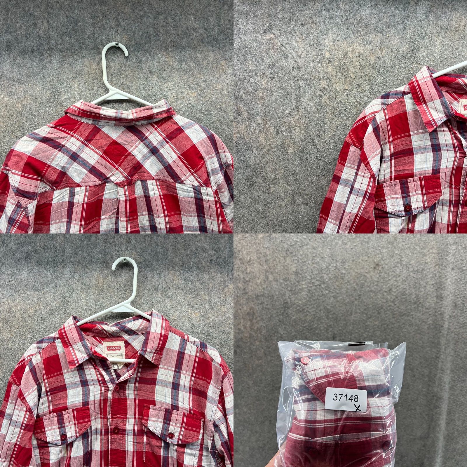 Levi's VINTAGE Levi’s Western Shirt Men Large Red Tartan Plaid Cotton Cowboy Rodeo Casual Vintage Mens Regular Long Sleeve Button-Up Pocketed Size US L / EU 52-54 / 3 - 8 Thumbnail