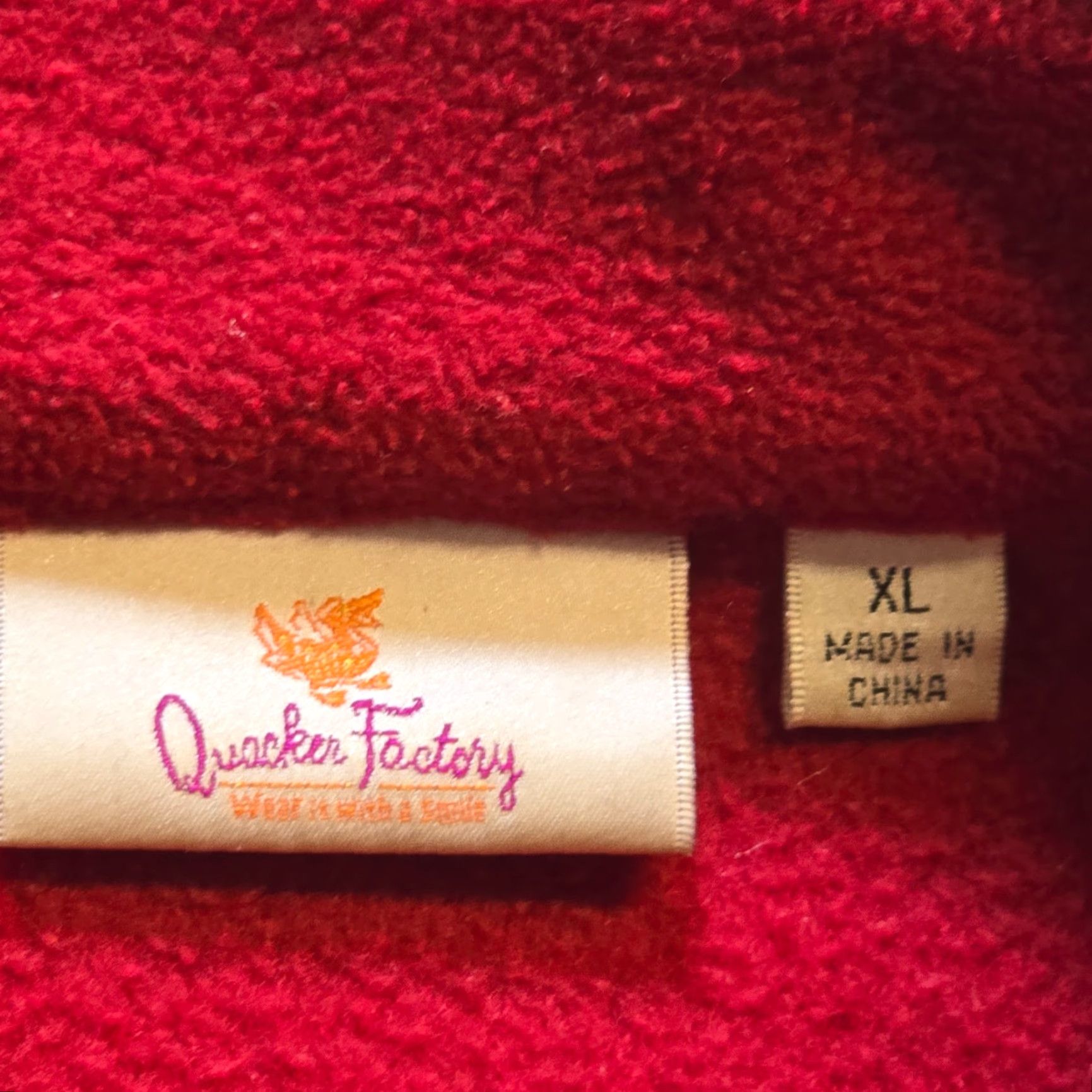 Quacker Factory Quacker Factory Jacket Womens XL Red Fleece Full Zip Rhinestones Casual Jacket Size XL / US 12-14 / IT 48-50 - 4 Thumbnail