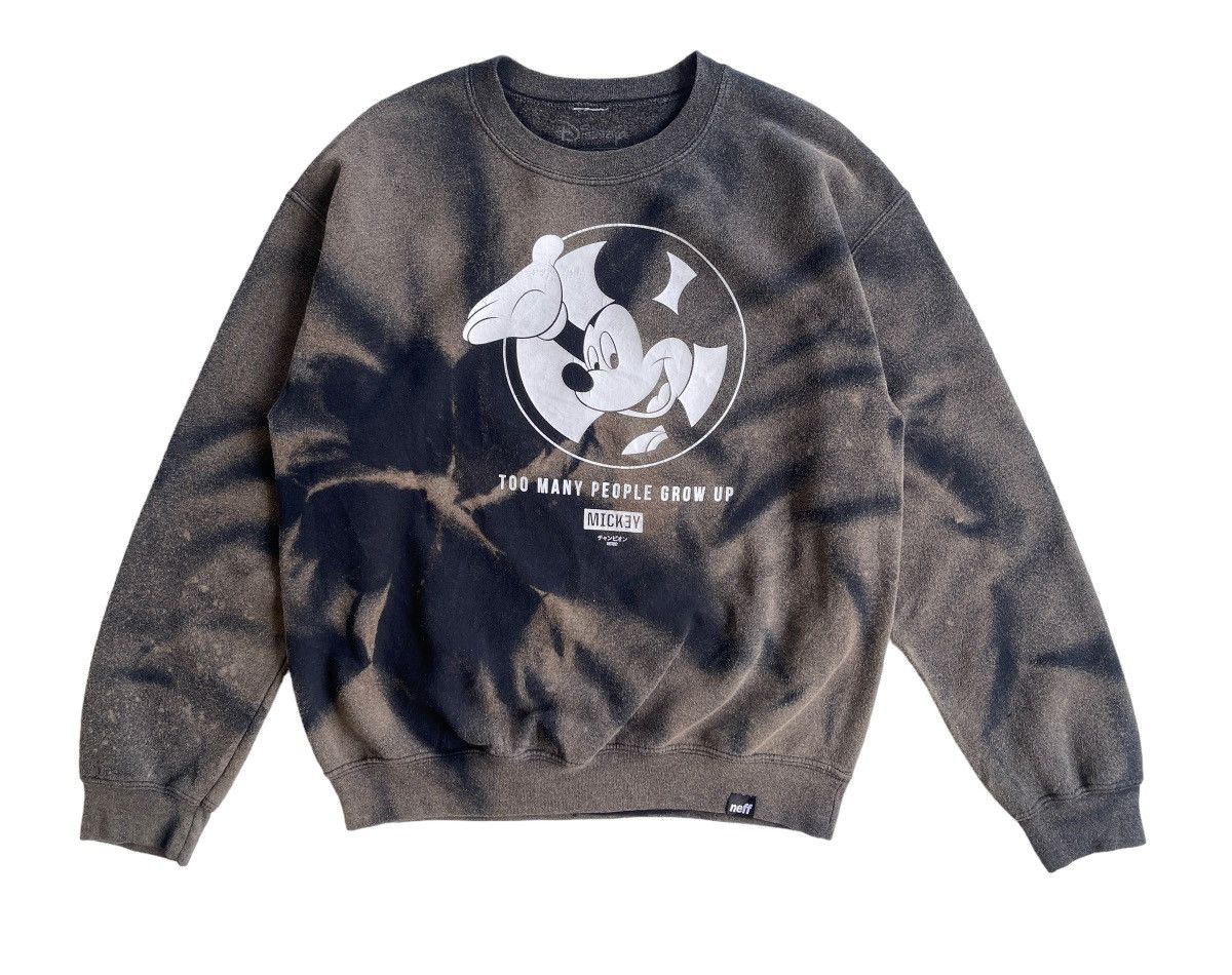 Vintage Vintage Disney X Neff Acid wash Crewneck Sweatshirt Size US M / EU 48-50 / 2 - 2 Thumbnail
