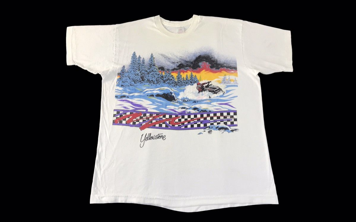 Vintage 90s Yellowstone National Park Graphic Screen Printed Tee Size US XL / EU 56 / 4 - 1 Thumbnail
