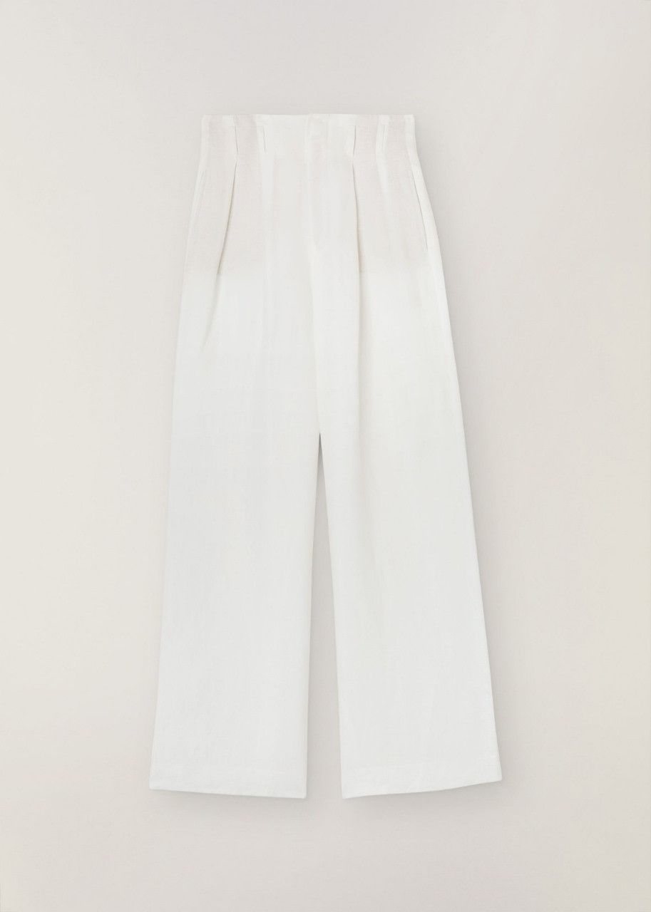 image of Loro Piana O1Srvl11E0424 Trouser In White, Women's (Size 26)