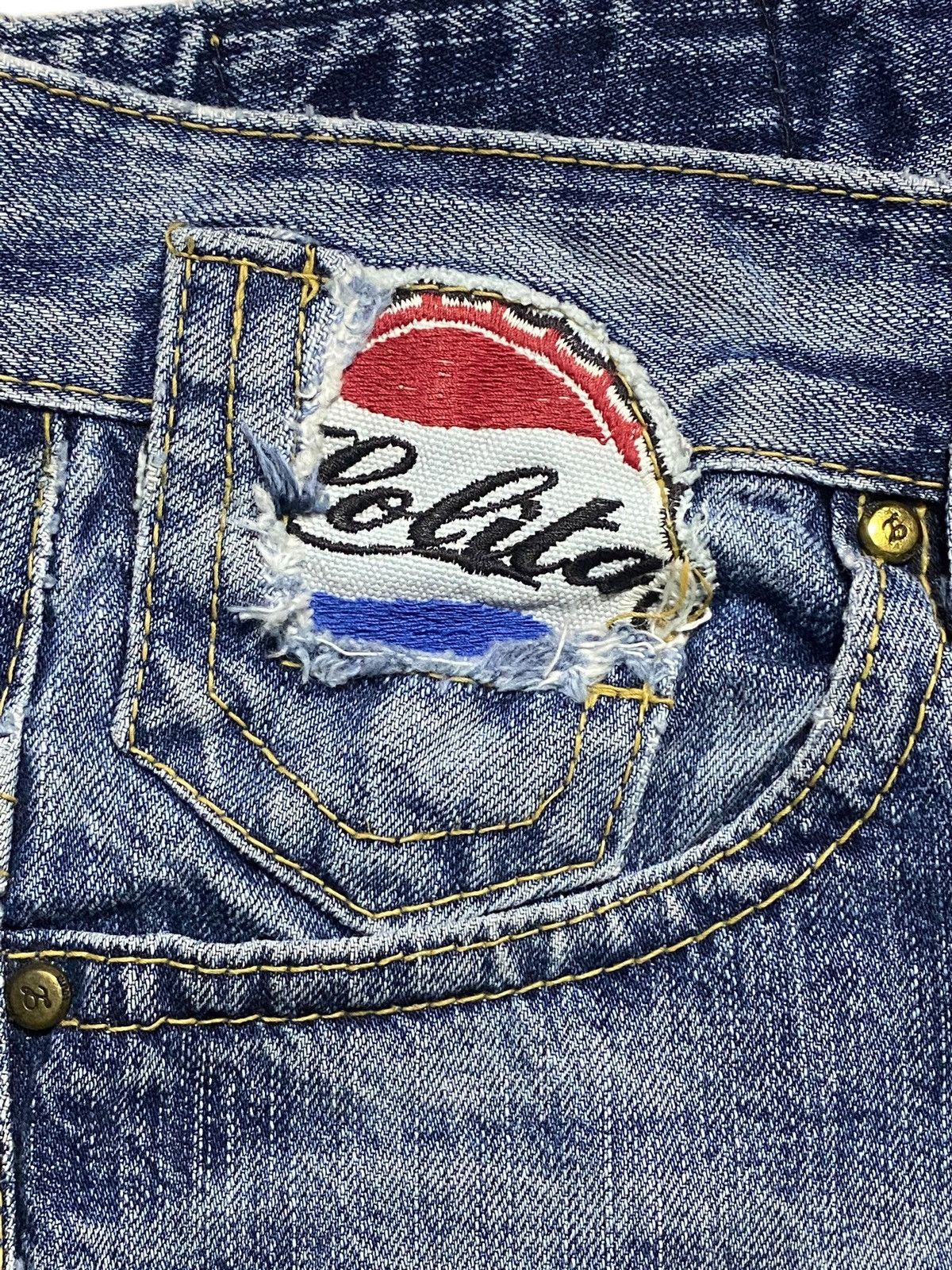 Beauty Beast Vintage 80’s Lolita Pepsi Cola Embroidered Baggy Jeans Size US 35 - 13 Thumbnail