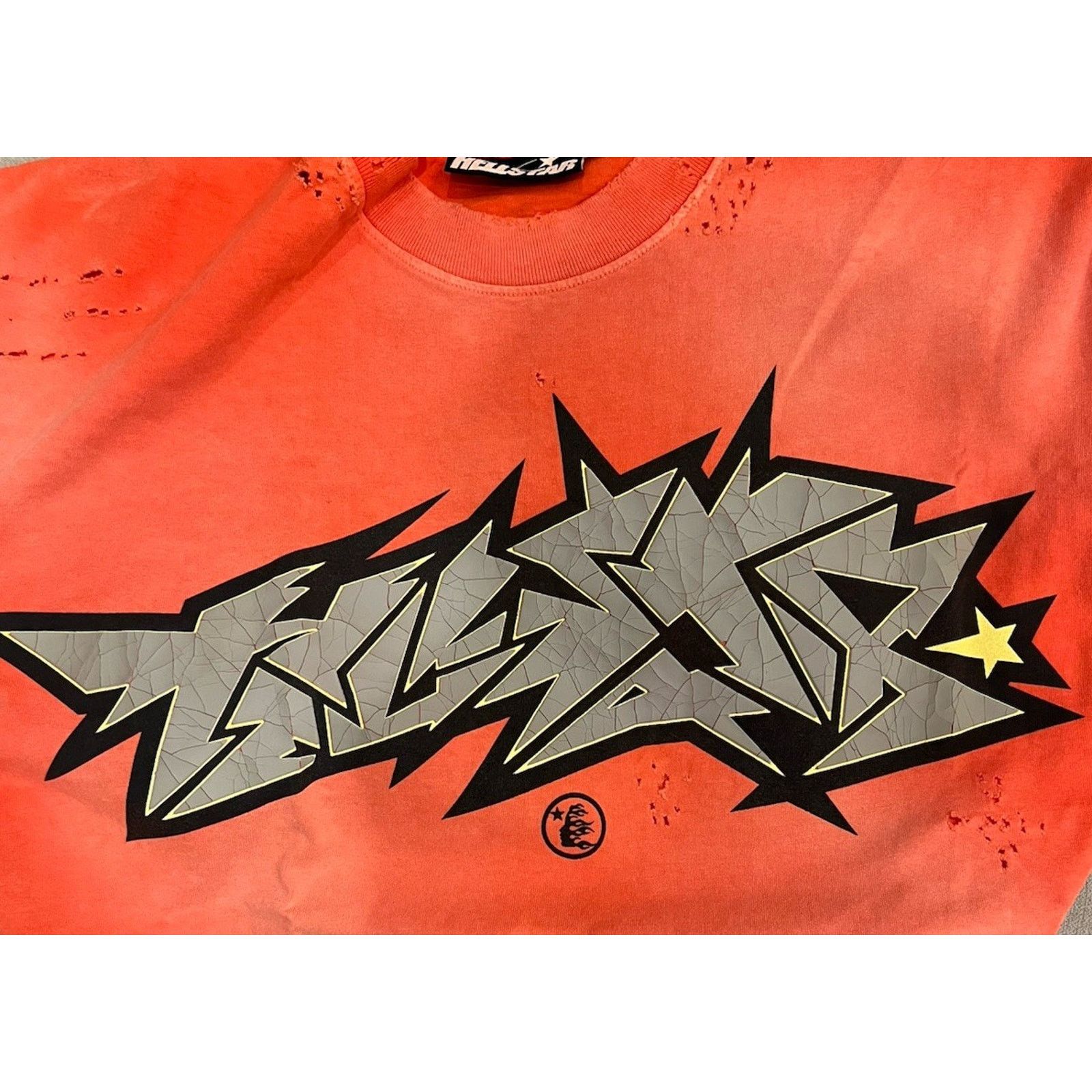 HELLSTAR Size XL - Hellstar Crack Print Faded Distressed NEW Size US XL / EU 56 / 4 - 6 Thumbnail