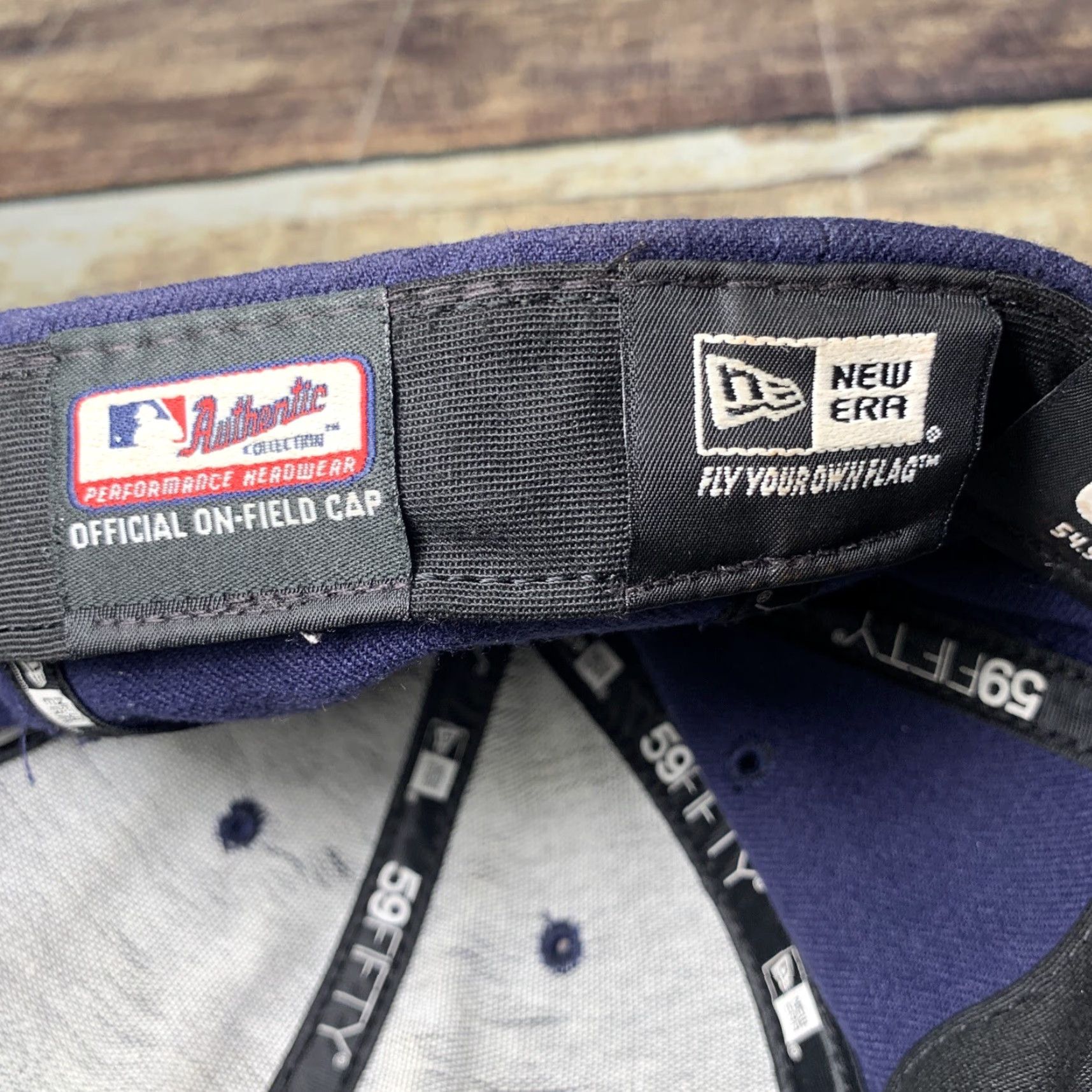 New Era San Diego Padres SD MLB Hat Cap New Era 59Fifty Navy Mens Casual Baseball Cap 6 7/8 Authentic Collection Size ONE SIZE - 8 Thumbnail