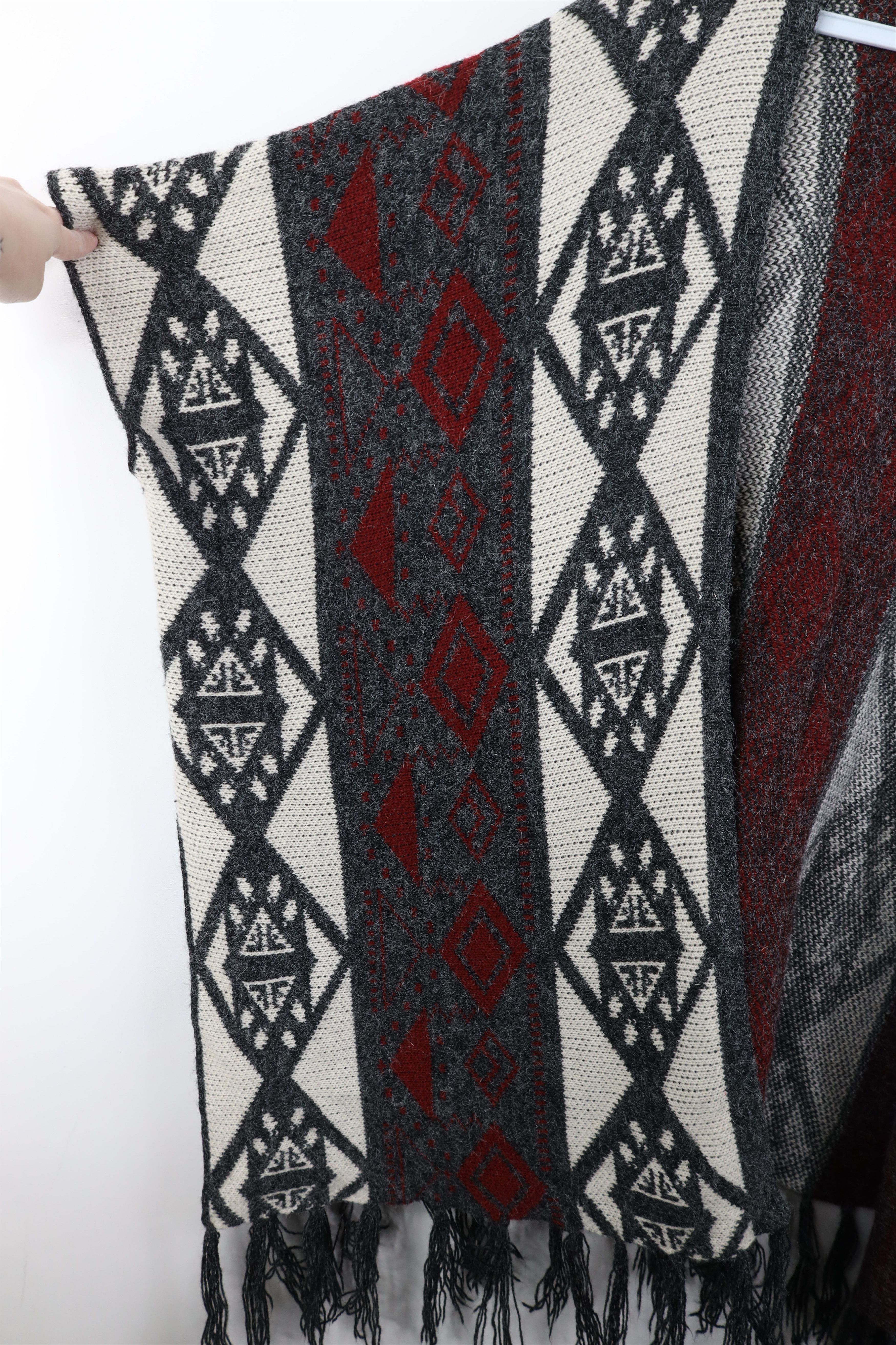Vintage Vintage Y2K Babydoll Fringed Knit Blanket Cardigan Sweater Size L / US 10 / IT 46 - 7 Thumbnail