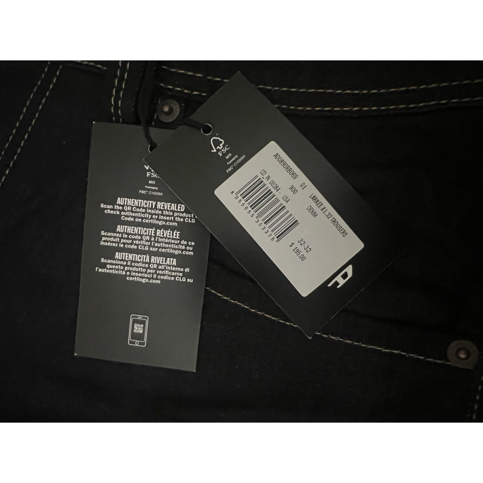 Diesel Diesel Mens Jeans Larkee Straight RB069 Blue Size 32/32 Size US 32 / EU 48 - 7 Thumbnail