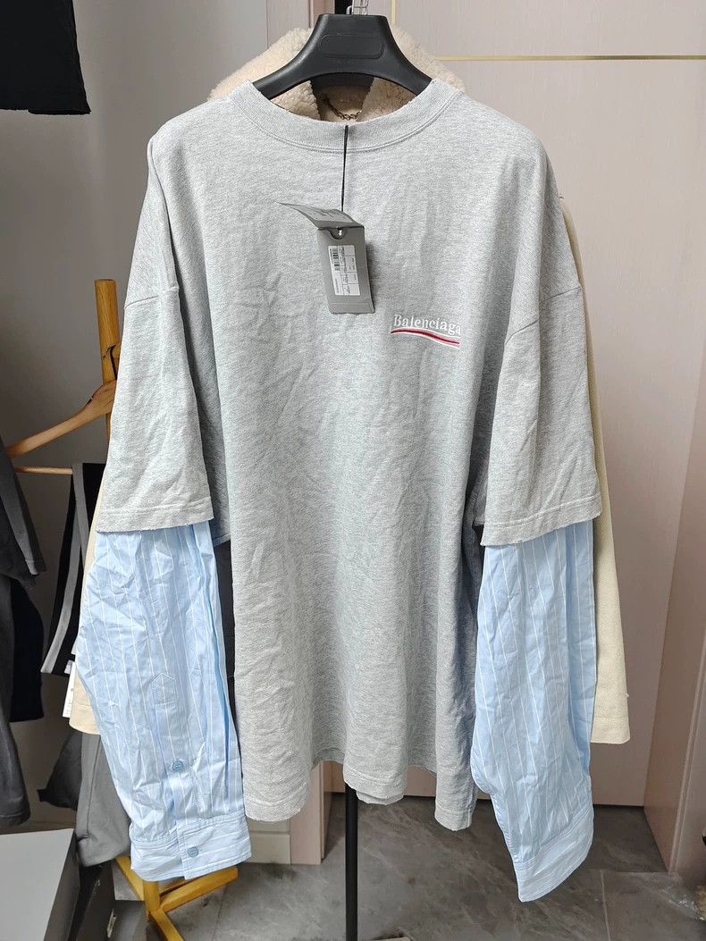 Balenciaga Balenciaga Embroidered cola fake two-piece long-sleeved sw Size US M / EU 48-50 / 2 - 1 Thumbnail