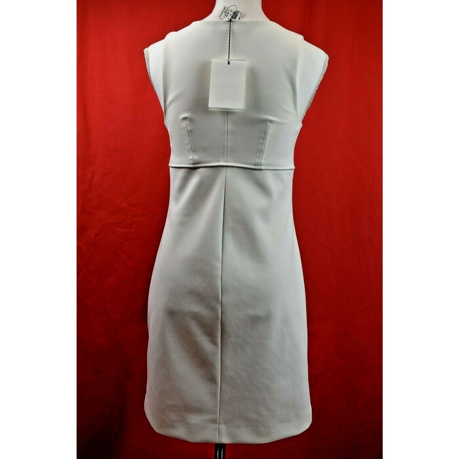 Balenciaga BALENCIAGA WHITE SLEEVELES SQUARE NECK DRESS 38 FRANCE $689 Size S / US 4 / IT 40 - 4 Thumbnail