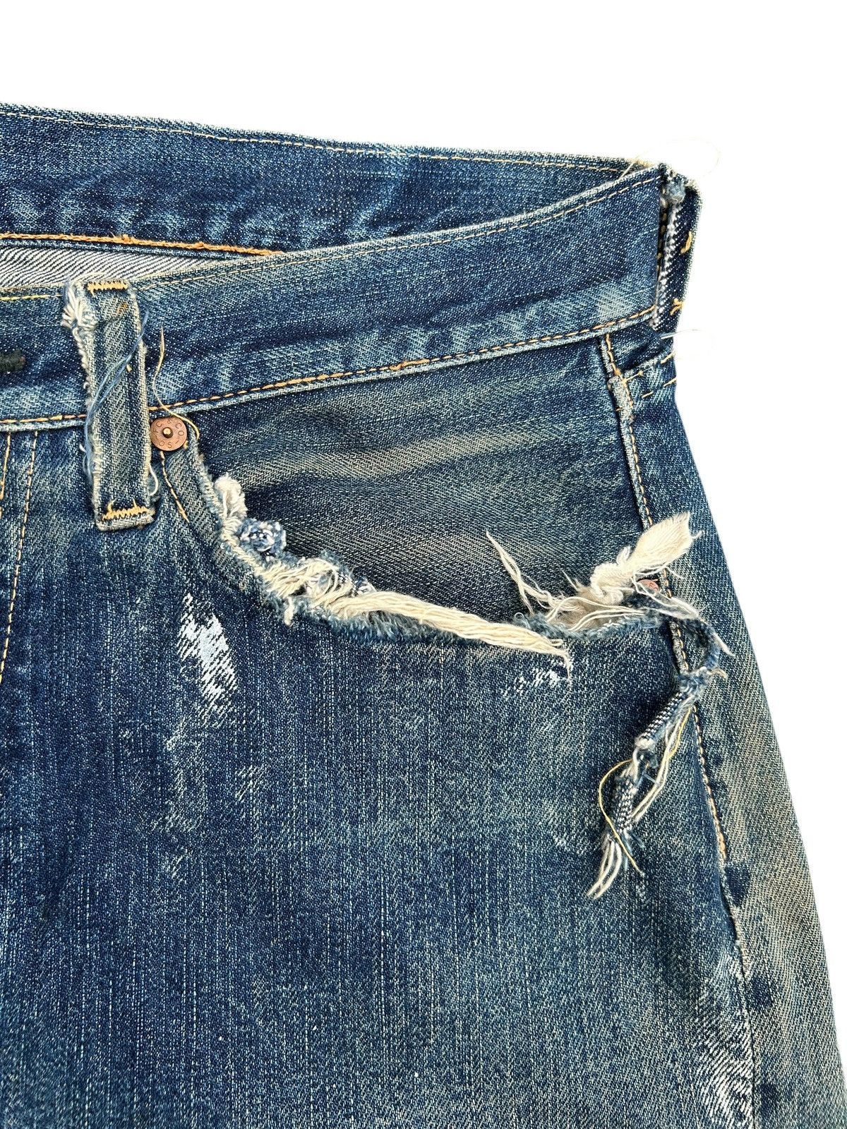 Kapital Vintage Full Count Selvedge Thrashed Denim Jeans Size US 31 - 8 Thumbnail