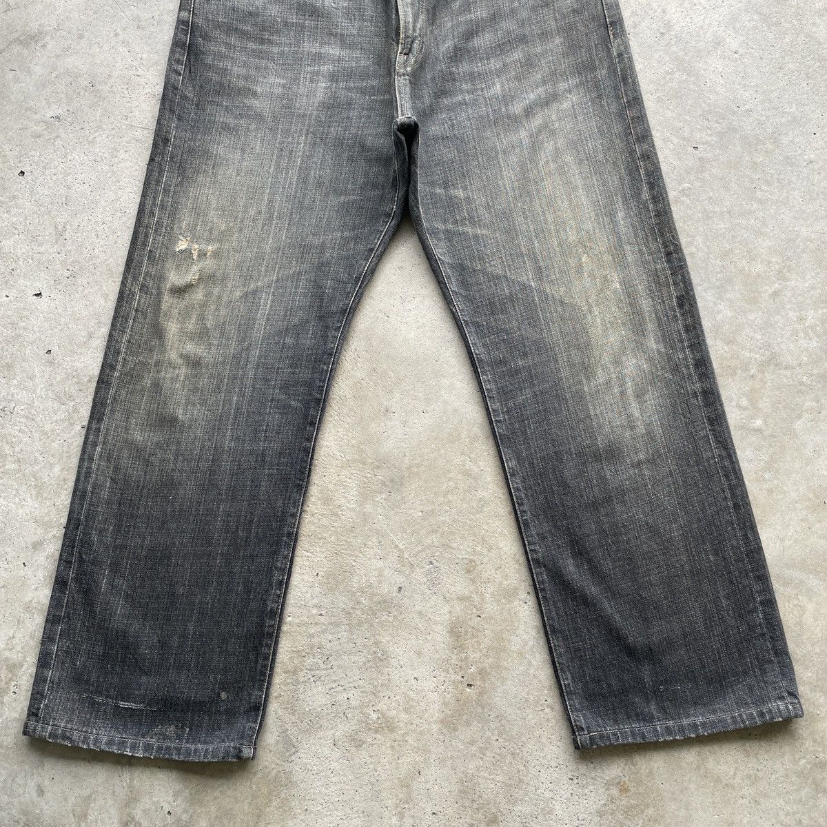 Japanese Brand W39x30💥 Vintage Villand Japan Black Faded Denim Jeans Pants Size US 39 - 4 Thumbnail