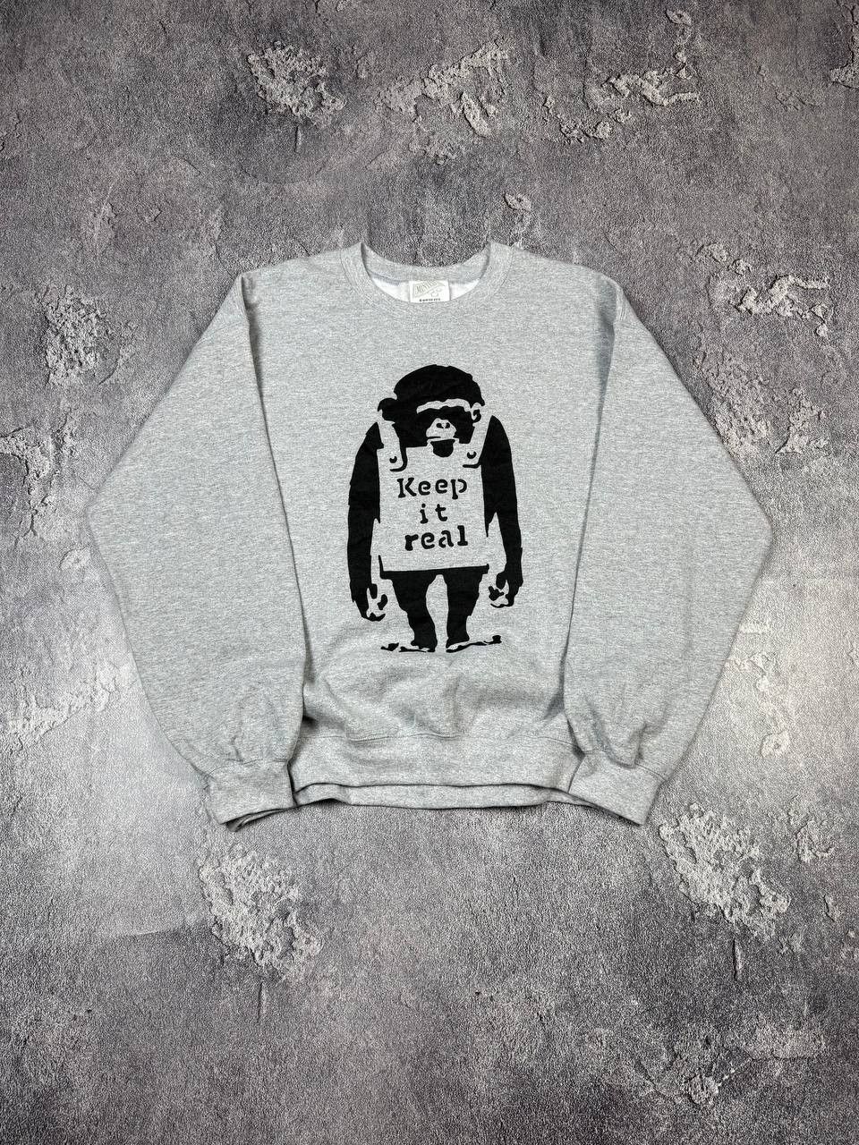 Vintage Y2K Keep It Real Banksy Art Grey Sweatshirt SWAG NYC Size US L / EU 52-54 / 3 - 1 Thumbnail