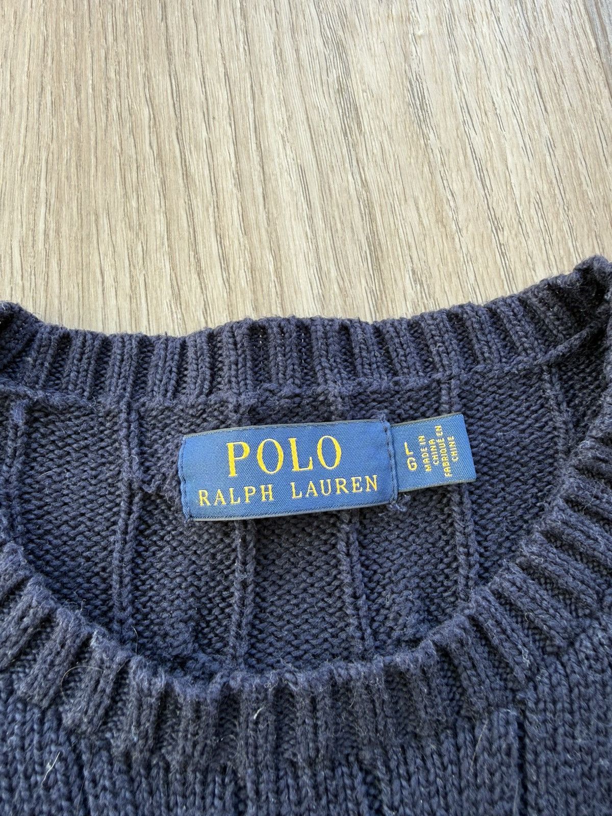 Polo Ralph Lauren Polo Ralph Lauren Navy Blue Cable Knit Sweater Size US L / EU 52-54 / 3 - 5 Thumbnail