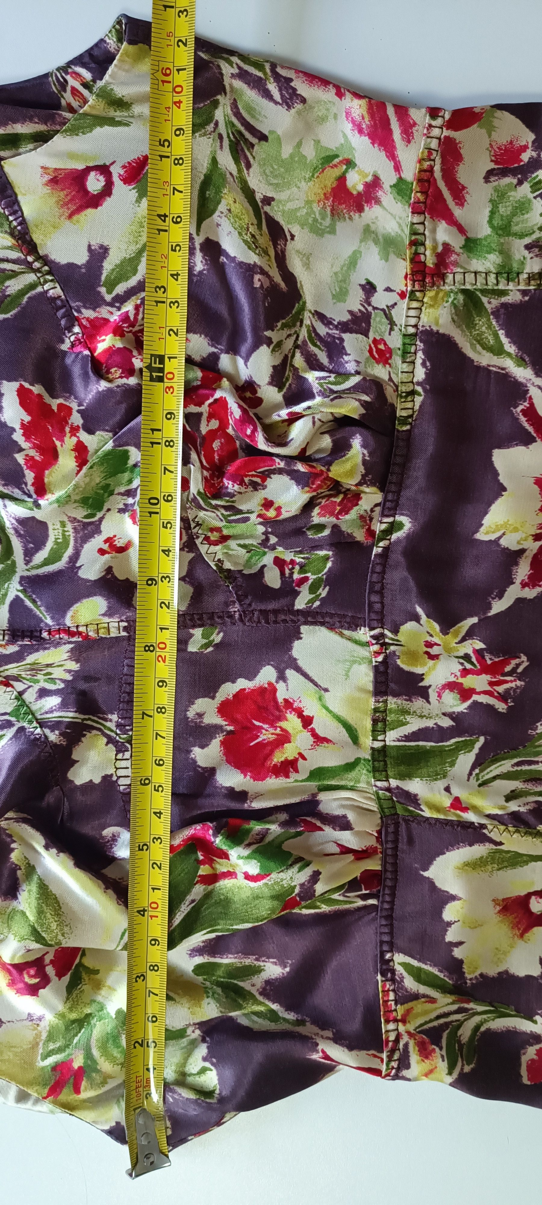 Jean Paul Gaultier 2000's - satin dark purple and floral midi dress Size M / US 6-8 / IT 42-44 - 19 Thumbnail