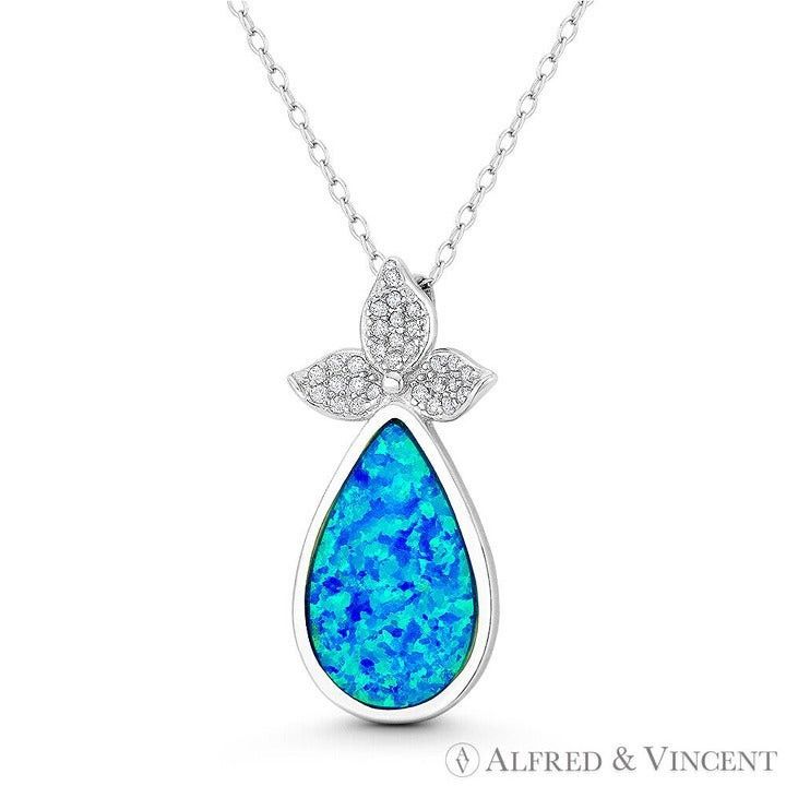 Other Pear Fruit Charm Created Opal & CZ Crystal Pendant Size ONE SIZE - 1 Preview