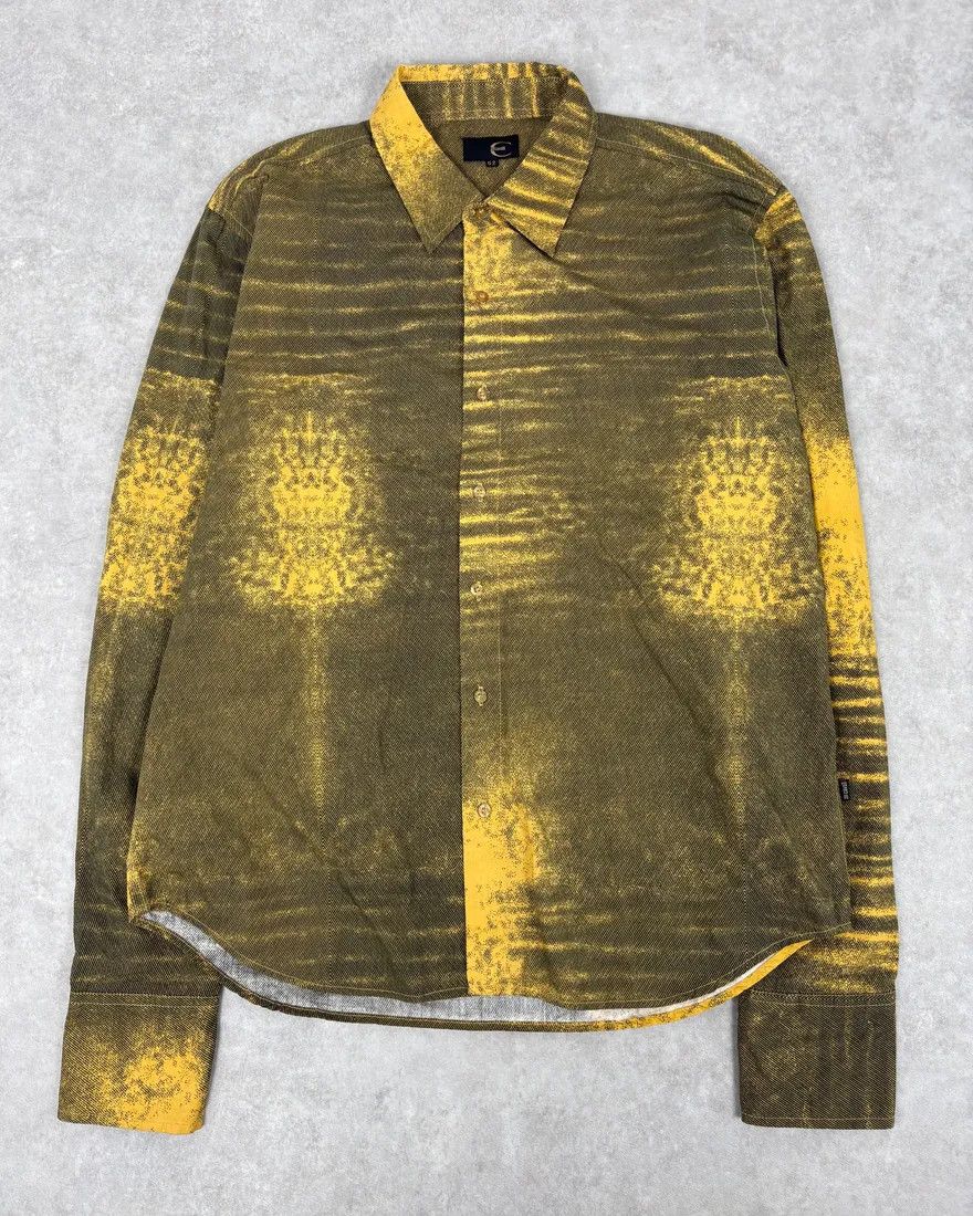 Roberto Cavalli SS2004 Cavalli Yellow Tern Abstract Sunset Shirt Size US L / EU 52-54 / 3 - 1 Thumbnail