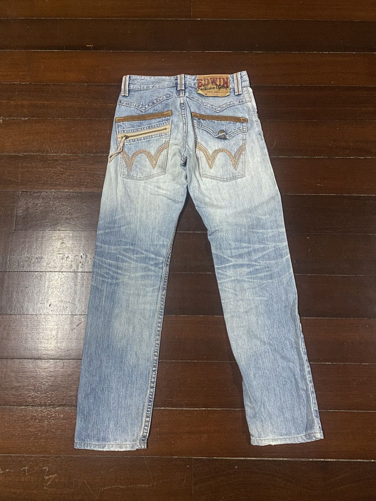 Edwin Thrashed Dirty Mud Edwin Exclusive Vintage Baggy Jeans🇯🇵 Size US 28 / EU 44 - 8 Thumbnail