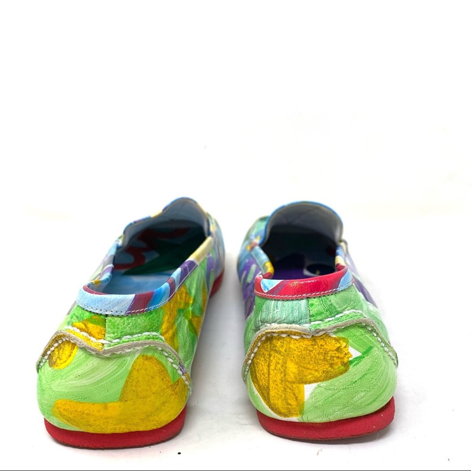 Other New Andrea Pfister multicolor painted square toe loafers 38 Size US 8 / IT 38 - 6 Thumbnail