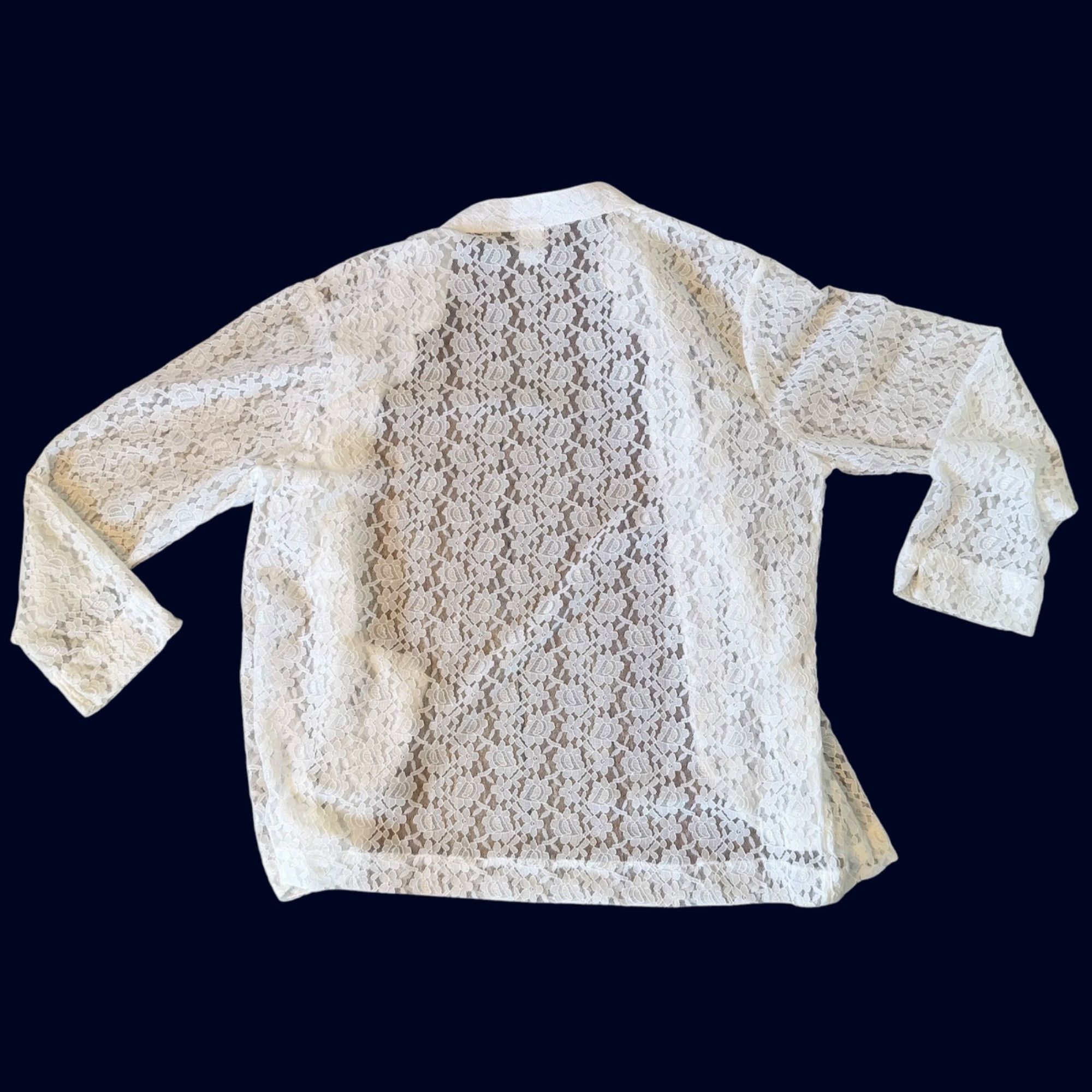 Vintage Vintage Tudor Court White Floral Lace Open Front Romantic Ja Size L / US 10 / IT 46 - 6 Thumbnail