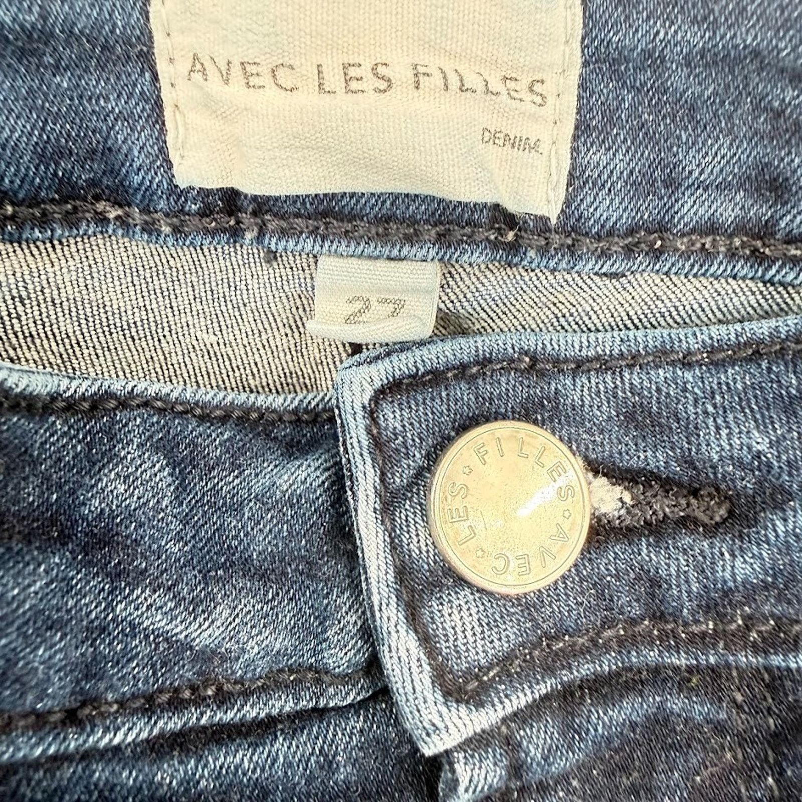 AVEC LES FILLES Avec Les Filles Jeans Womens 27 Skinny Fit Blue Denim Size 27" / US 4 / IT 40 - 3 Thumbnail