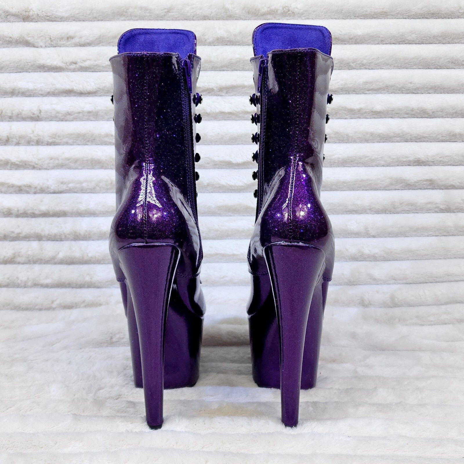 Other Adore 1020GP Purple Glitter Patent 7" High Heel Platform An Size US 10 / IT 40 - 4 Thumbnail