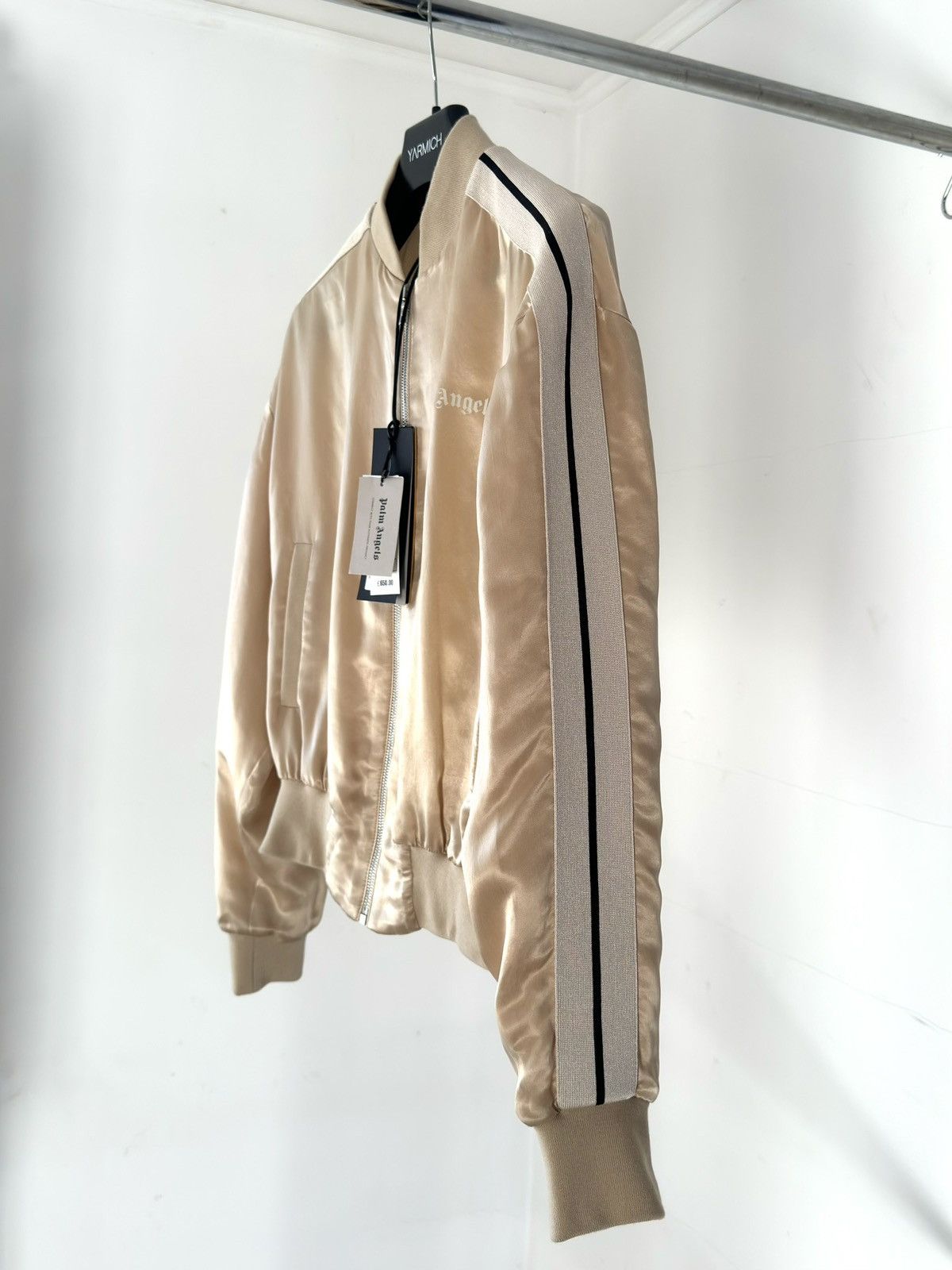 Palm Angels Palm Angels Silk Beige Bomber Jacket Size US S / EU 44-46 / 1 - 3 Thumbnail
