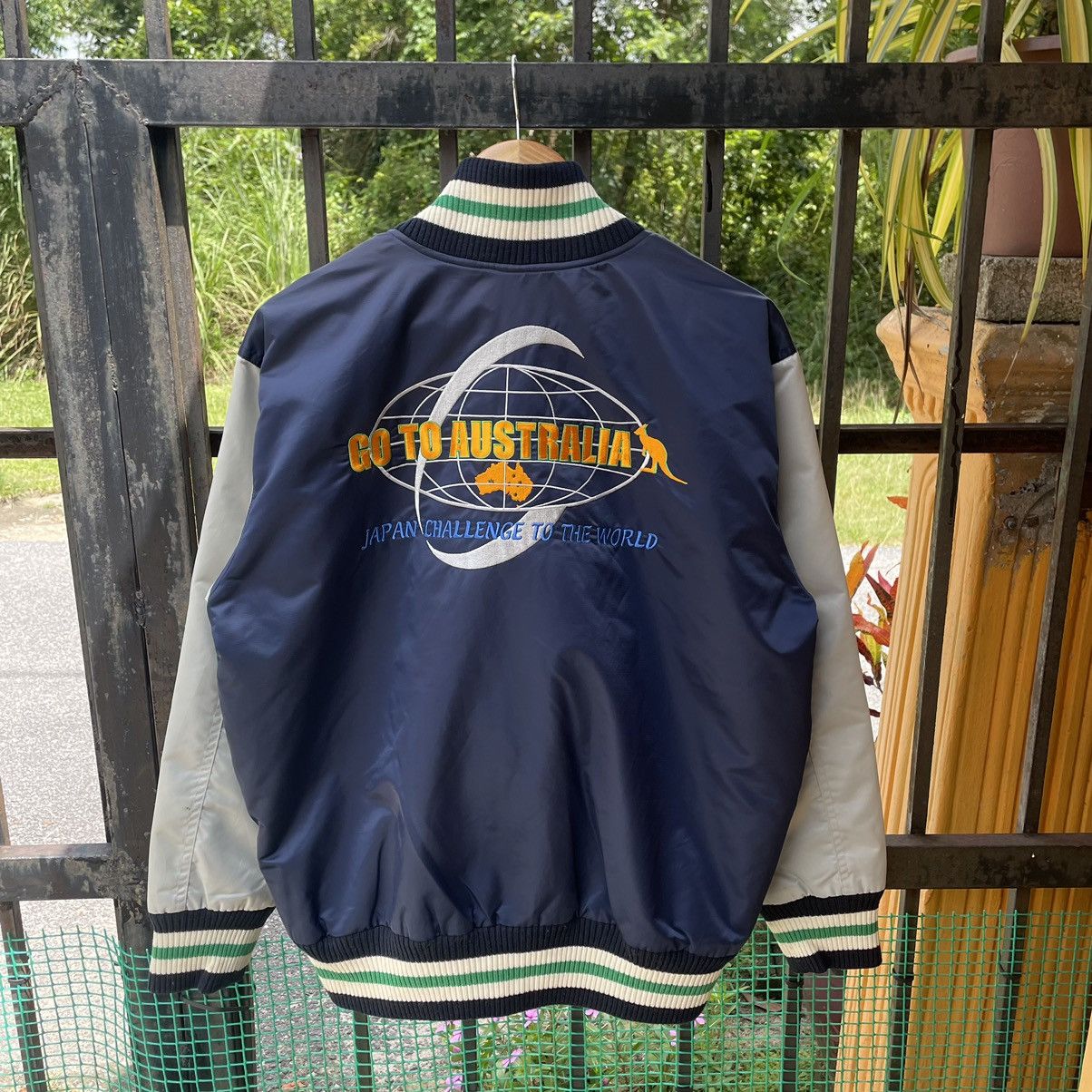 Canterbury of New Zealand × Vintage 🔥🔥Canterbury Snap Buttons Big Logo Light Varsity Jacket Size US L / EU 52-54 / 3 - 1 Thumbnail