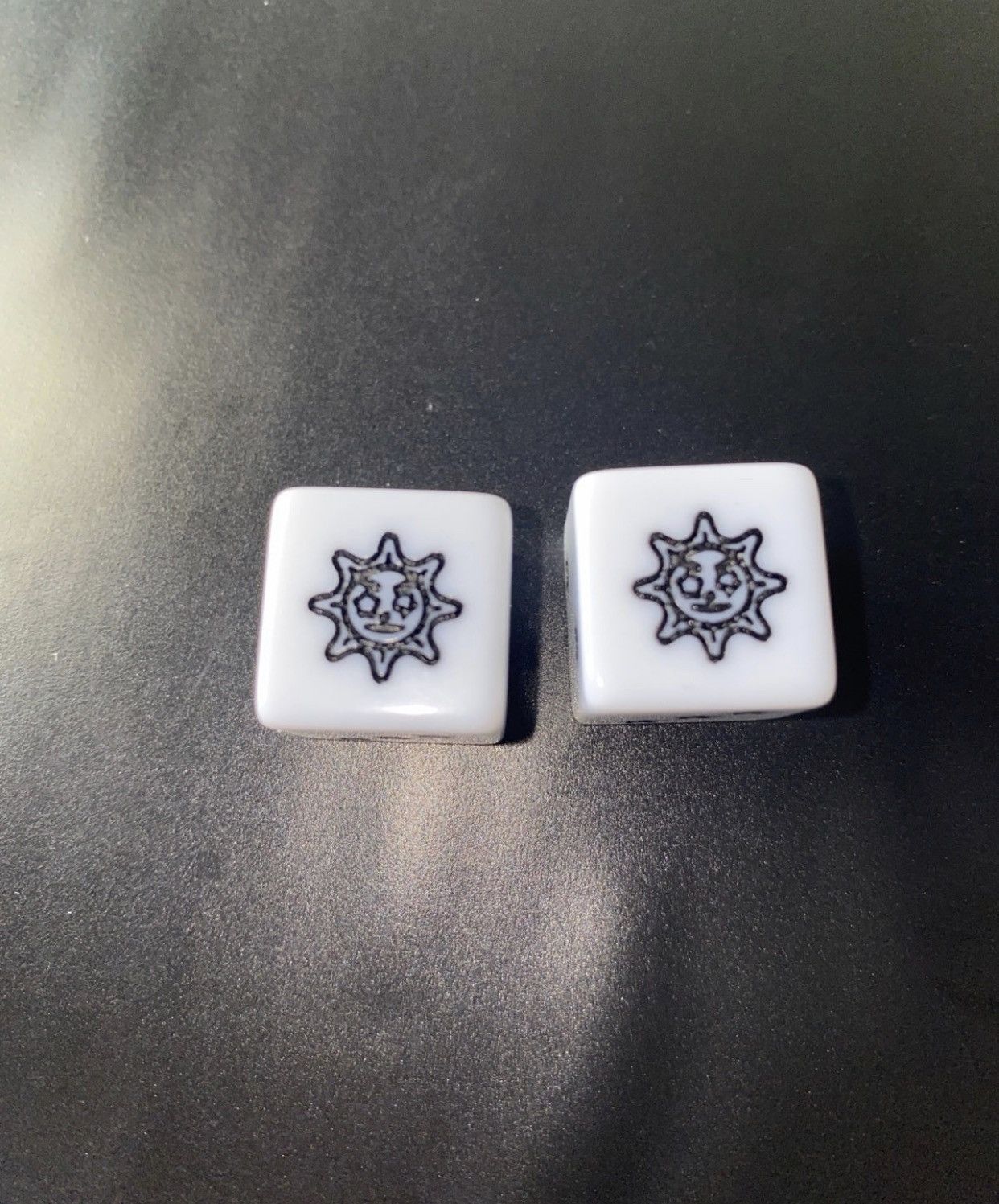 Glo Gang Pair 2x Glo Gang Dices Set White/Black Chief Keef NEW 1.5CM Size ONE SIZE - 2 Thumbnail