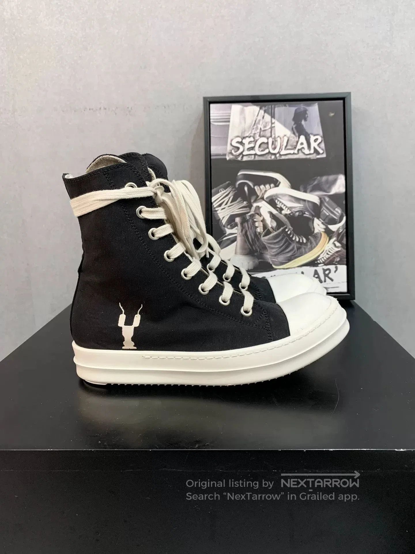 Rick Owens Drkshdw Rick Owens 19FW Satin Canvas High-Top. Size US 5.5 / IT 35.5 - 4 Thumbnail