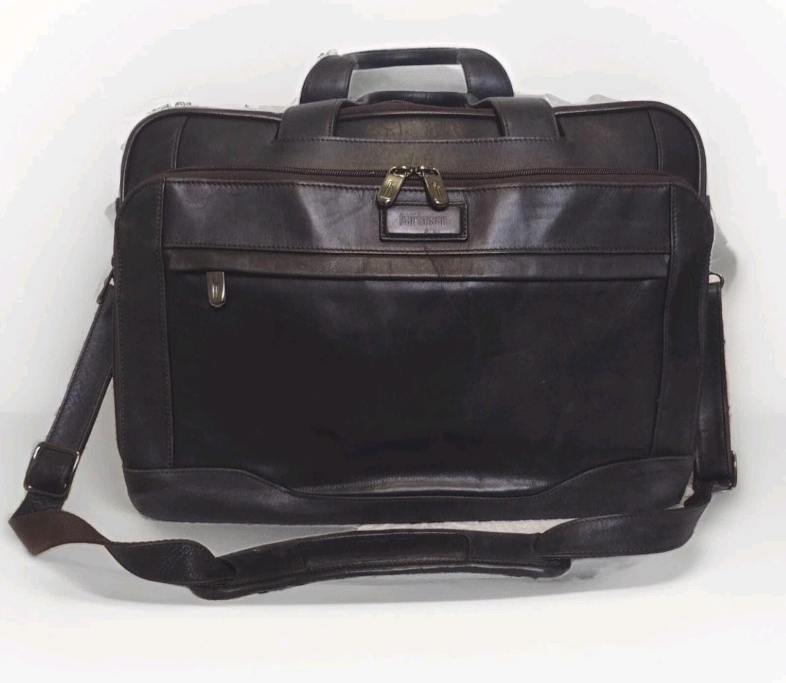 Hartmann Hartmann Aviator Leather Briefcase Luxury Travel Bag Brown Size ONE SIZE - 2 Thumbnail